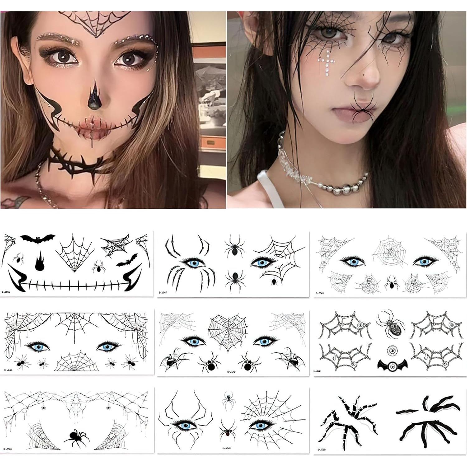 10 Hojas Tatuajes Temporales Ojos Halloween Furimuk