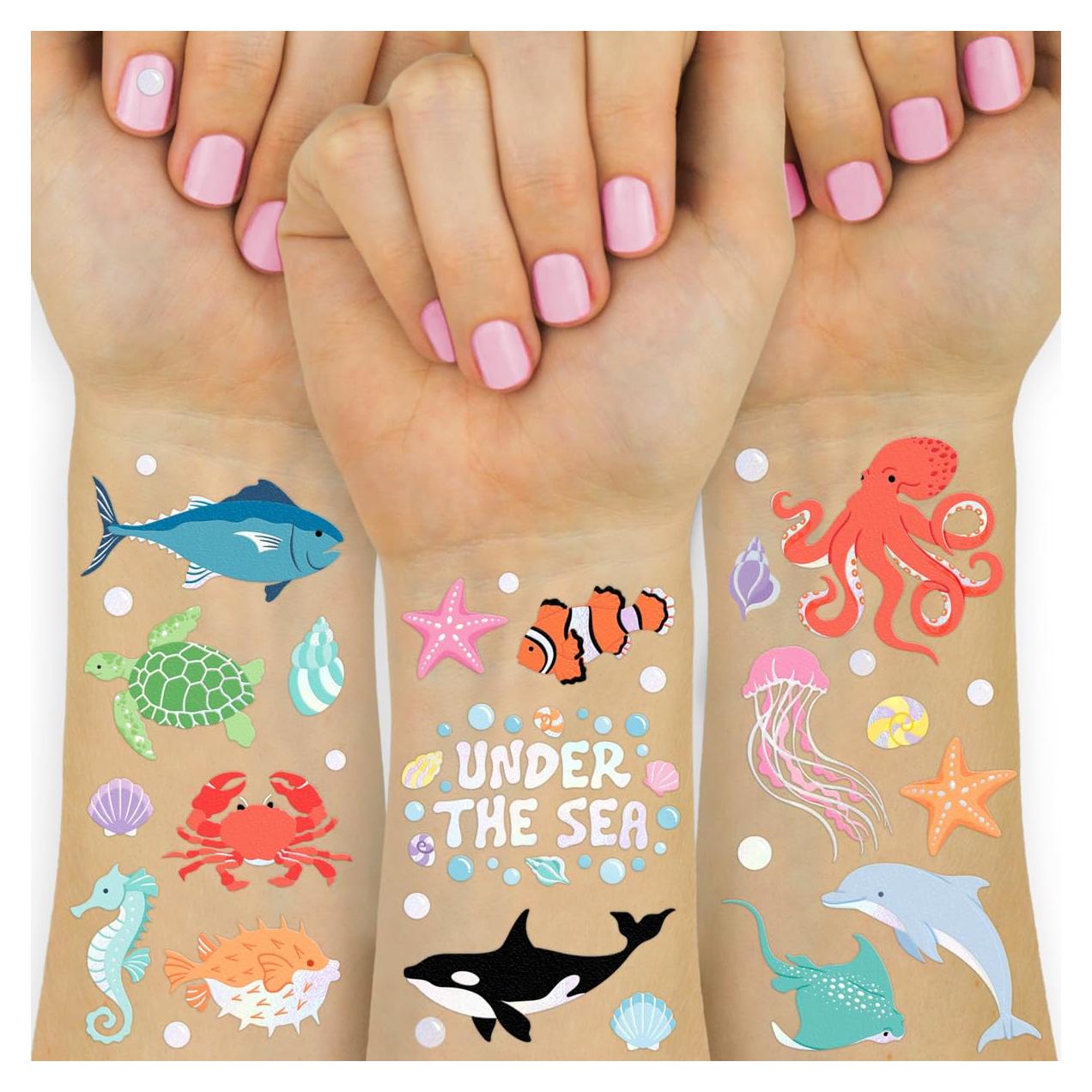 Tatuajes Temporales Criaturas Marinas xo, Fetti - 64 Diseños