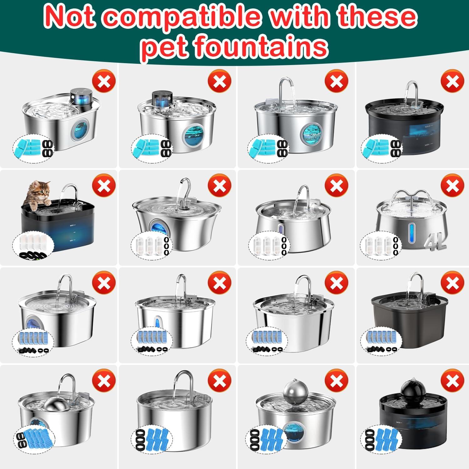 Filtros de Reemplazo KANCHOU para Fuente de Agua Gatos 8 Pzas