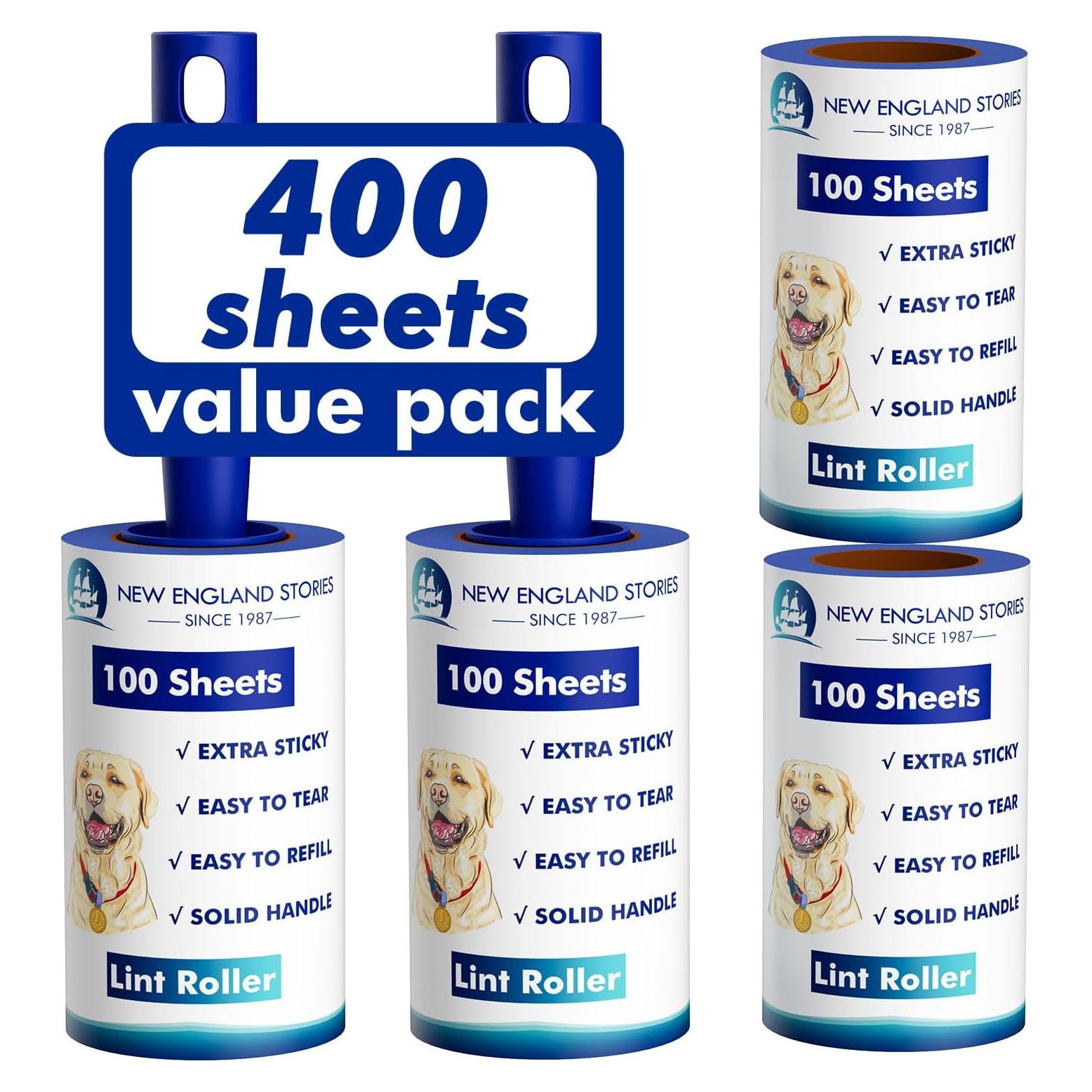 Rodillos para Pelos de Mascotas Historias de Nueva Inglaterra - 400 Hojas