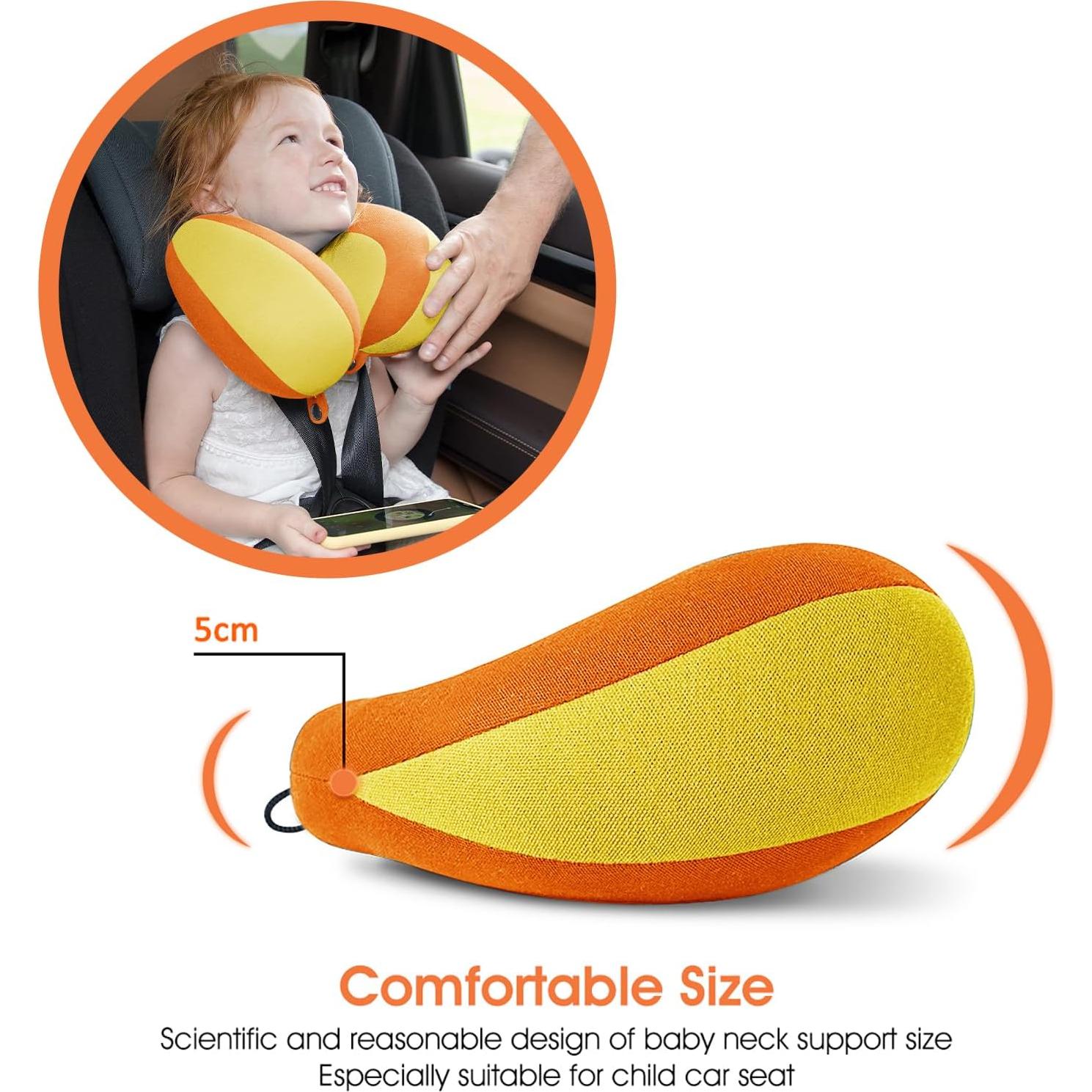 Almohada de Viaje Infantil INFANZIA Naranja Soporte Cuello