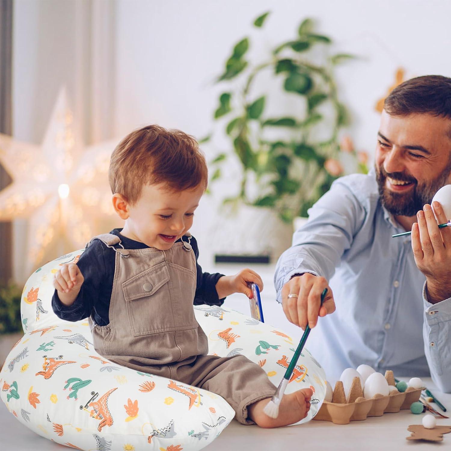 Almohada de Lactancia AMASKY Grande con Funda de Algodón