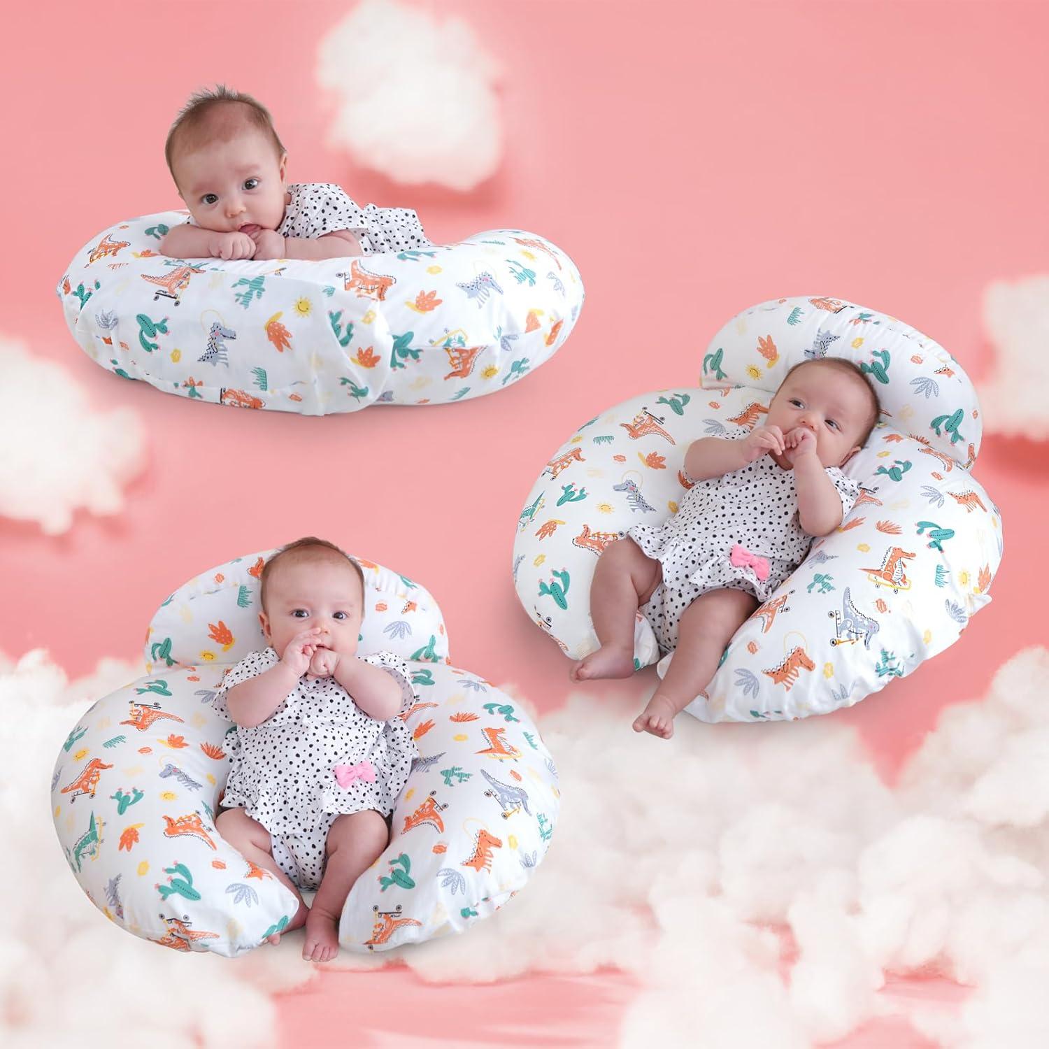 Almohada de Lactancia AMASKY Grande con Funda de Algodón