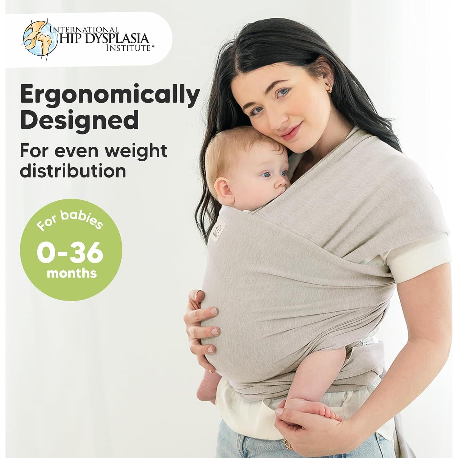 Fular Portabebés KeaBabies Gris Piedra - Ergonómico y Transpirable