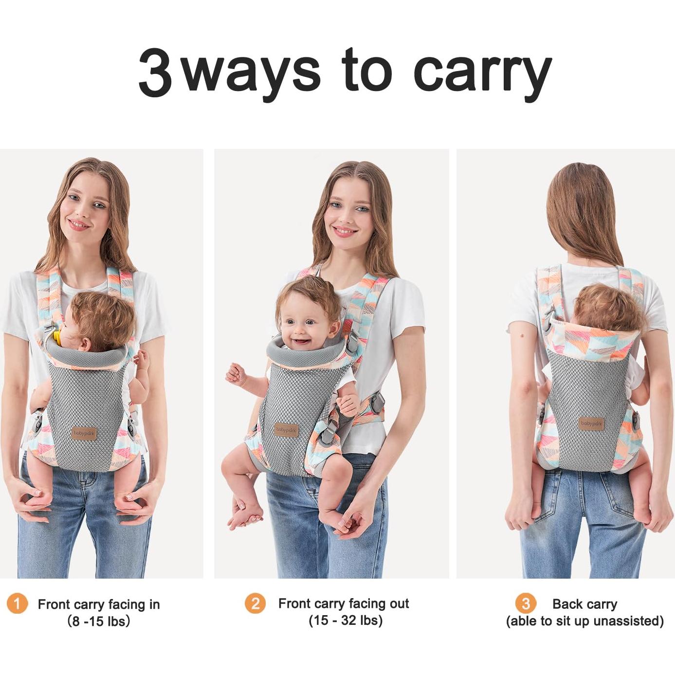 Portabebés Ergonómico 3 en 1 Geométrico - 3.4 a 20 kg