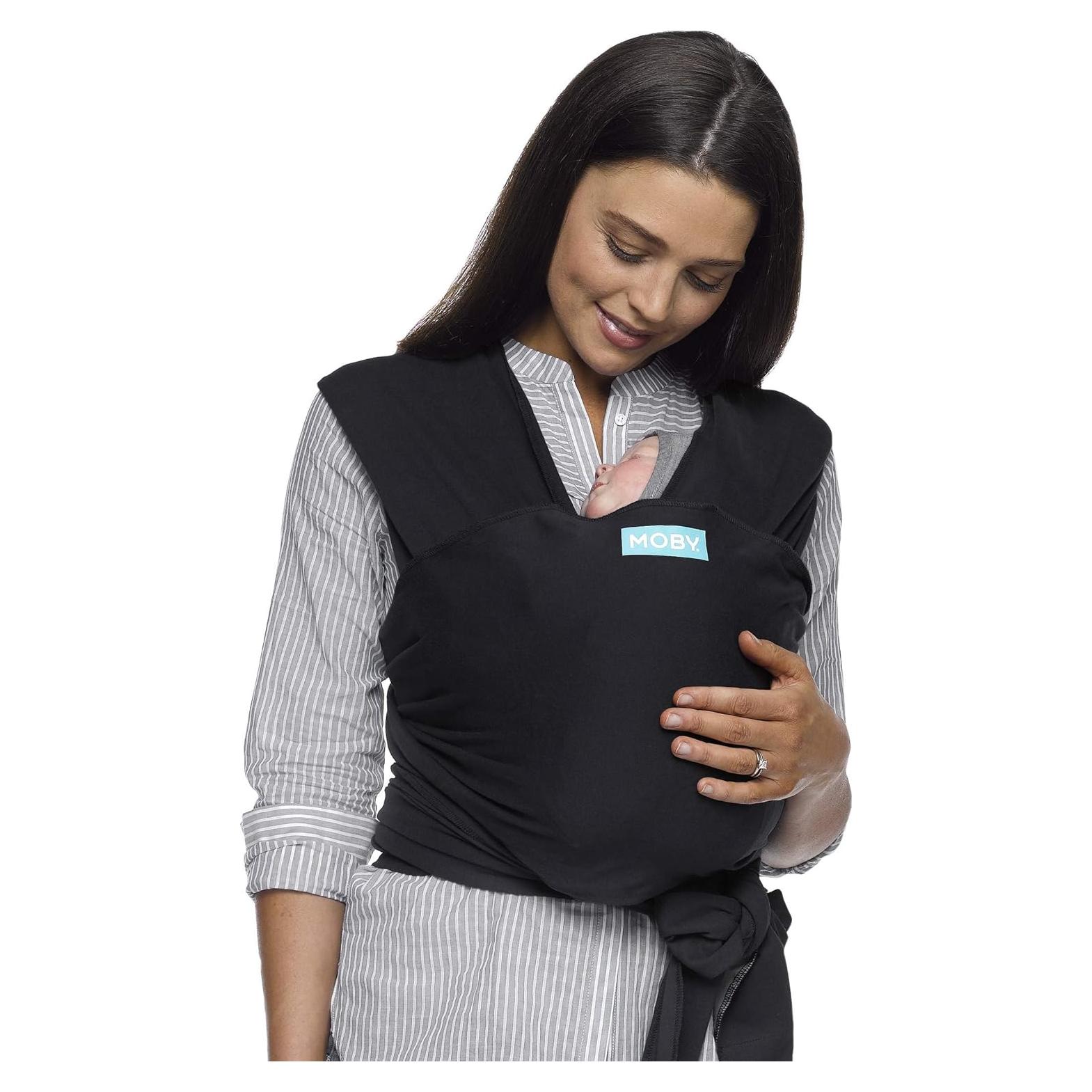 Portabebés Moby Wrap Clásico Algodón Negro 3.6-15kg