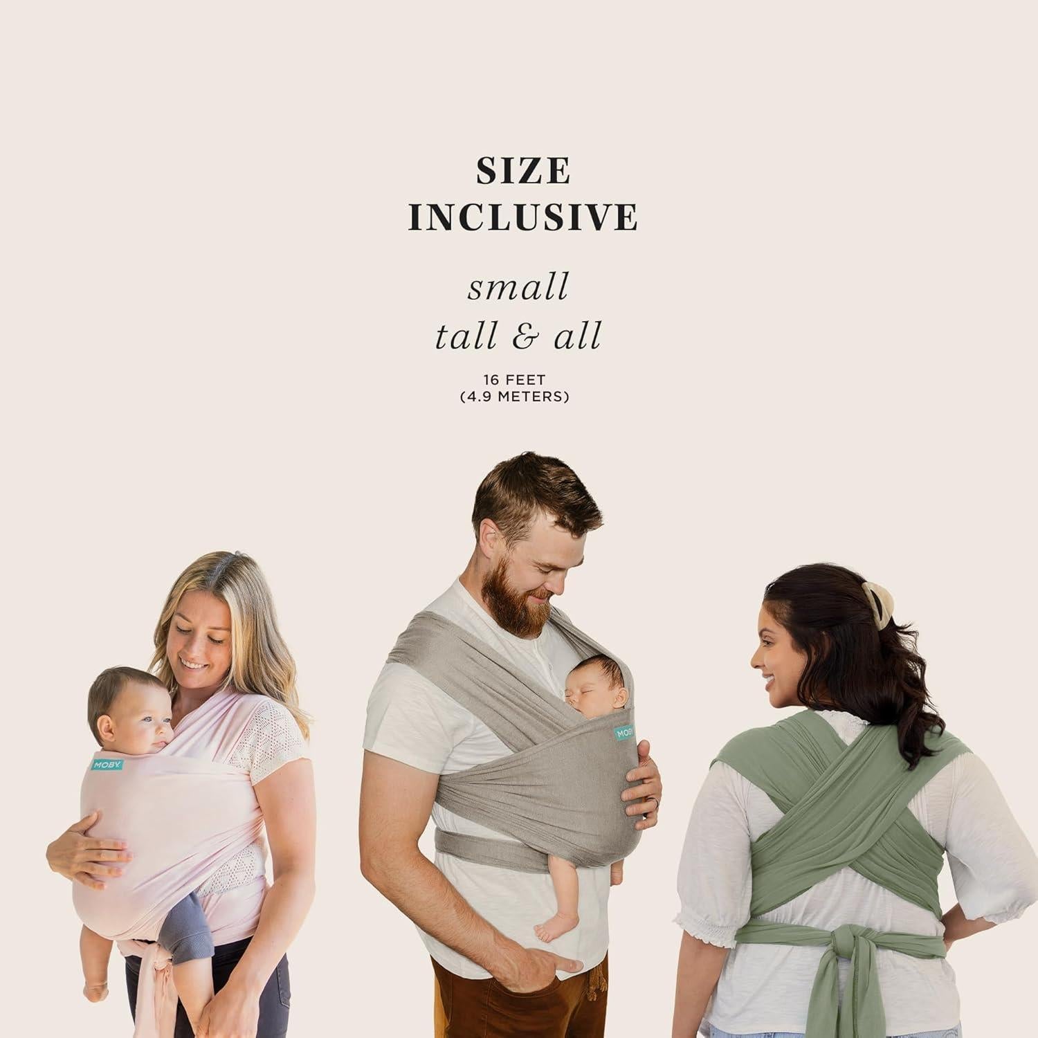 Portabebés Moby Wrap Clásico Algodón Negro 3.6-15kg