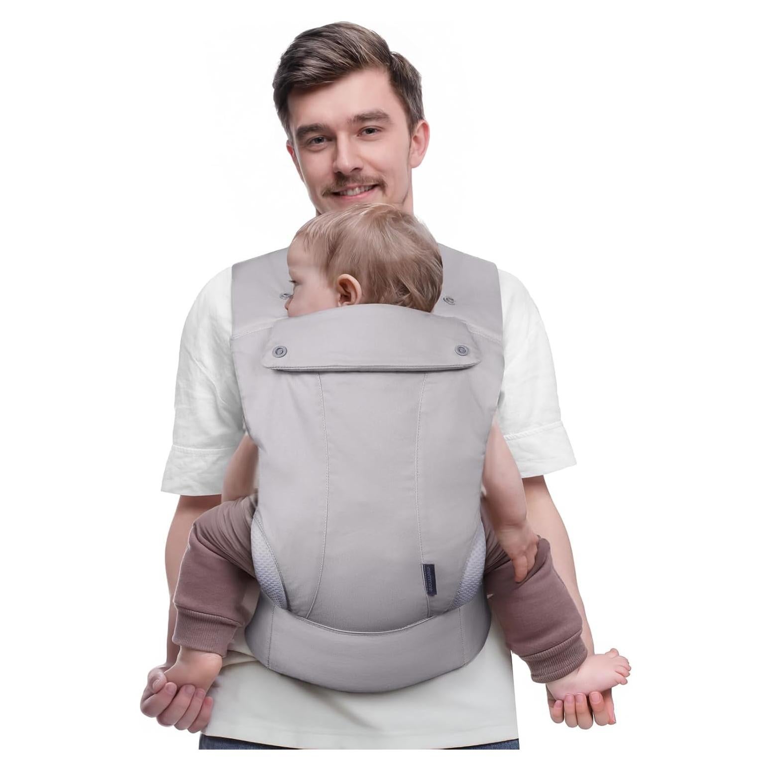 Portabebés ergonómico Mommore gris para recién nacidos y niños