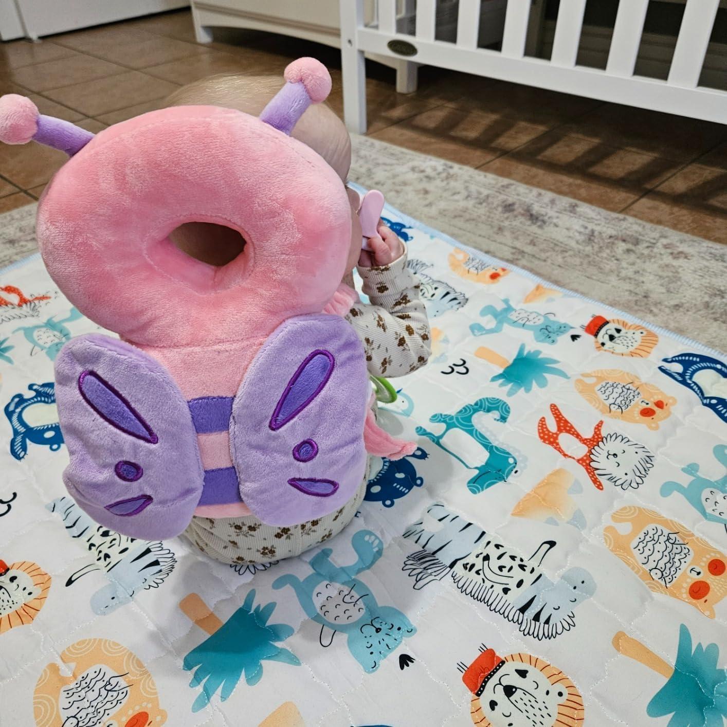 Mochila Protectora de Cabeza PandaEar Rosa con Rodilleras