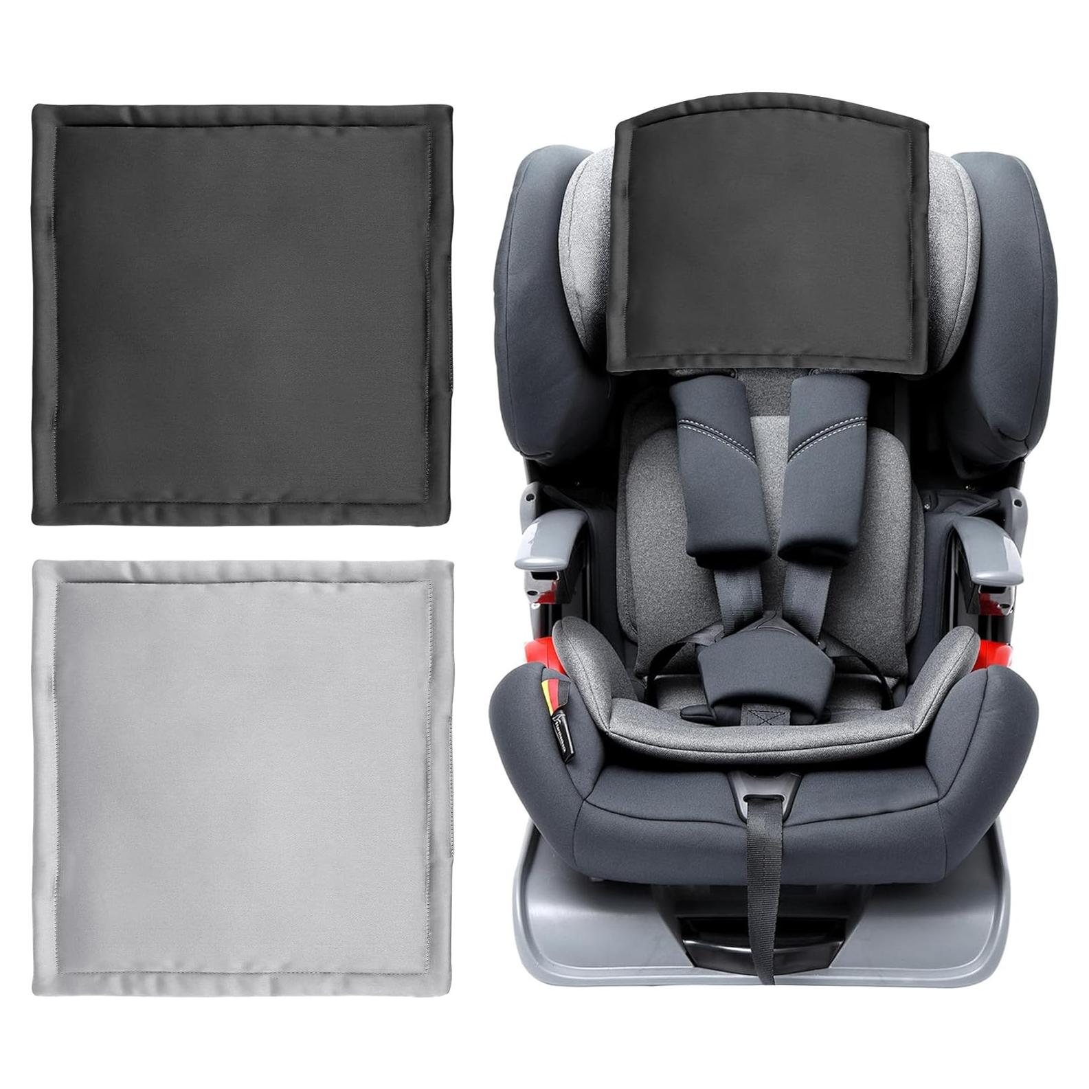 Cubierta de Reposacabezas para Auto Bebé Sprouterie - Satén Negro y Plata