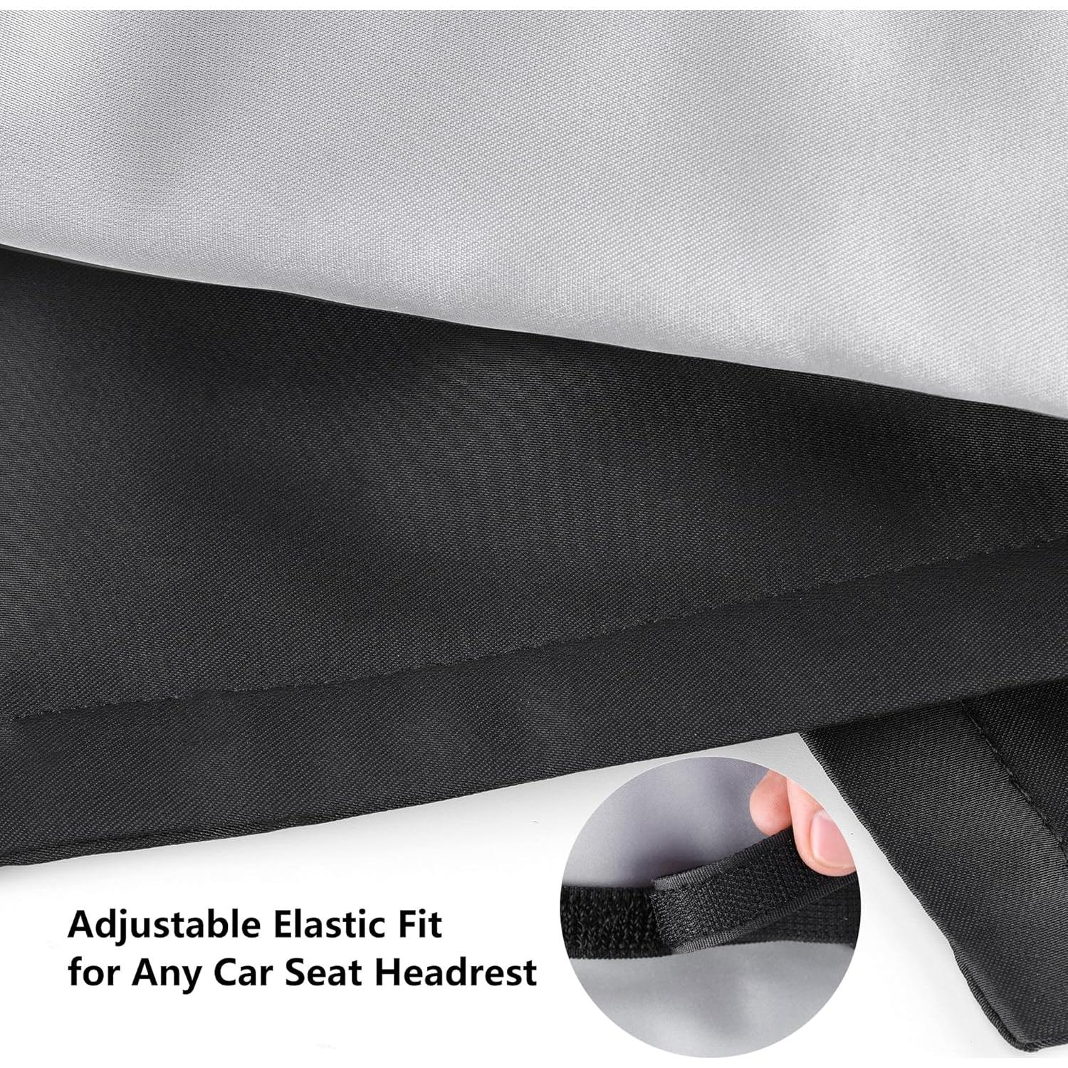 Cubierta de Reposacabezas para Auto Bebé Sprouterie - Satén Negro y Plata