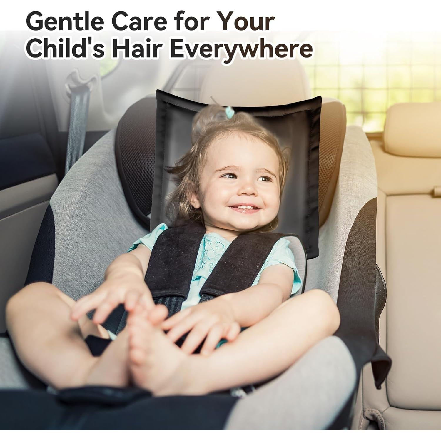 Cubierta de Reposacabezas para Auto Bebé Sprouterie - Satén Negro y Plata