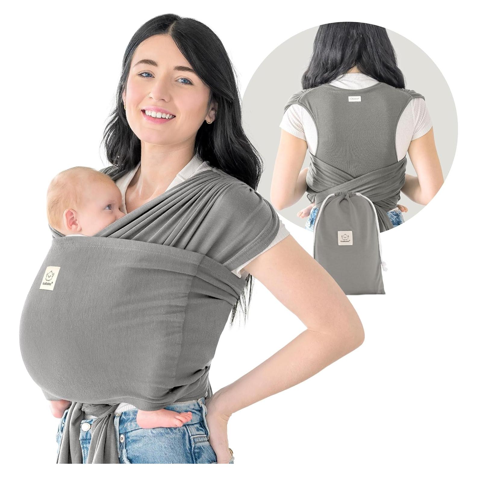 Fular Portabebés D-Lite KeaBabies Grafito - Ajustable 3.18 a 19.96 kg