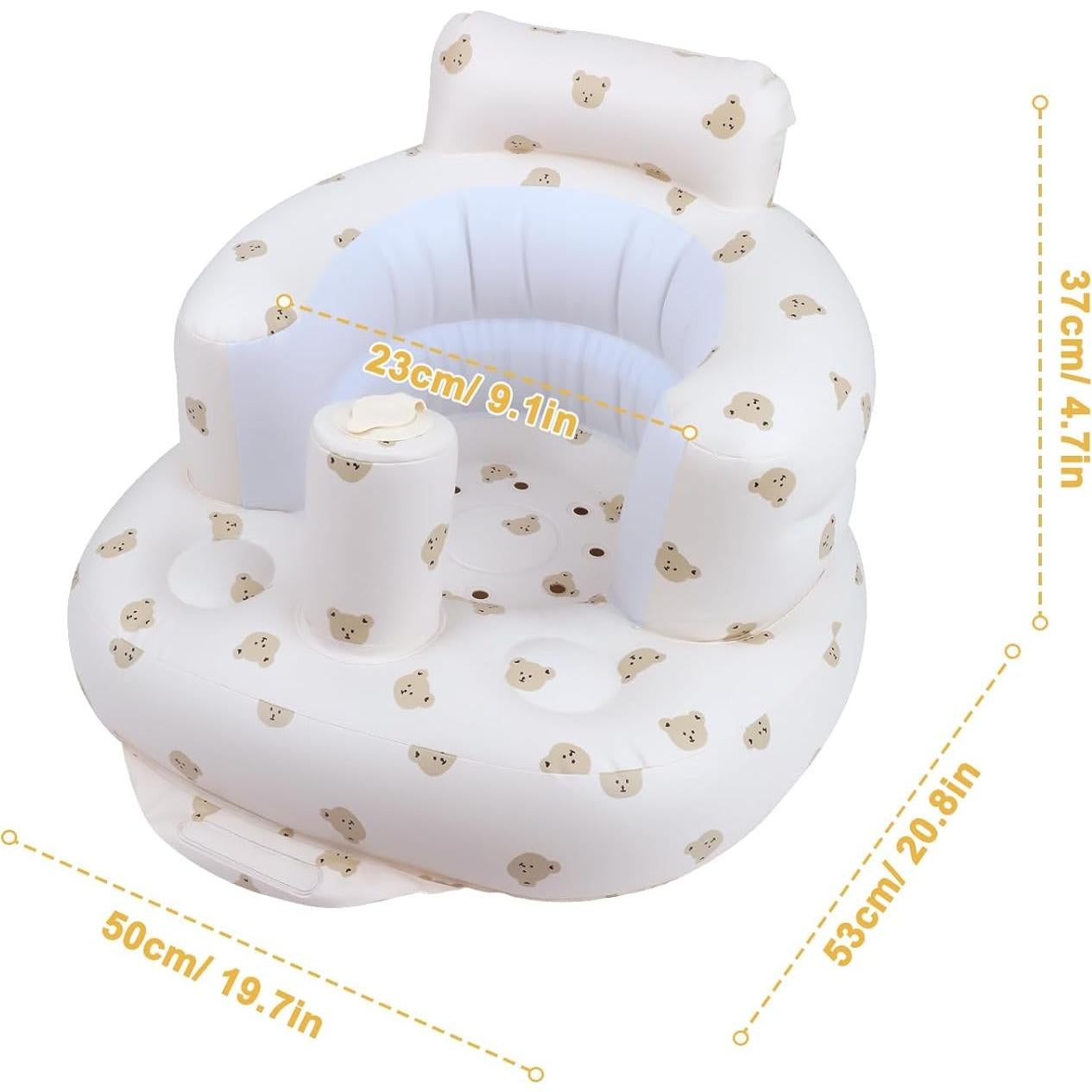 Asiento Inflable para Bebés EKEPE - Cabeza de Oso con Ventosas