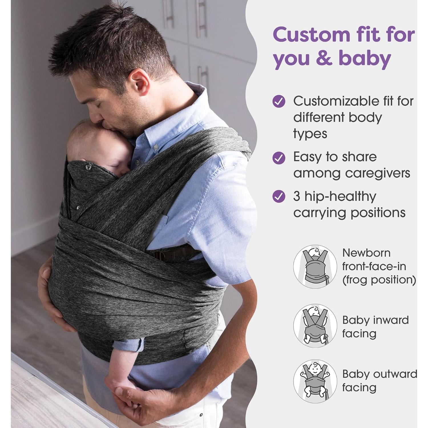 Portabebés Híbrido Boppy ComfyFit Ajustable 3.6-15.9kg Gris