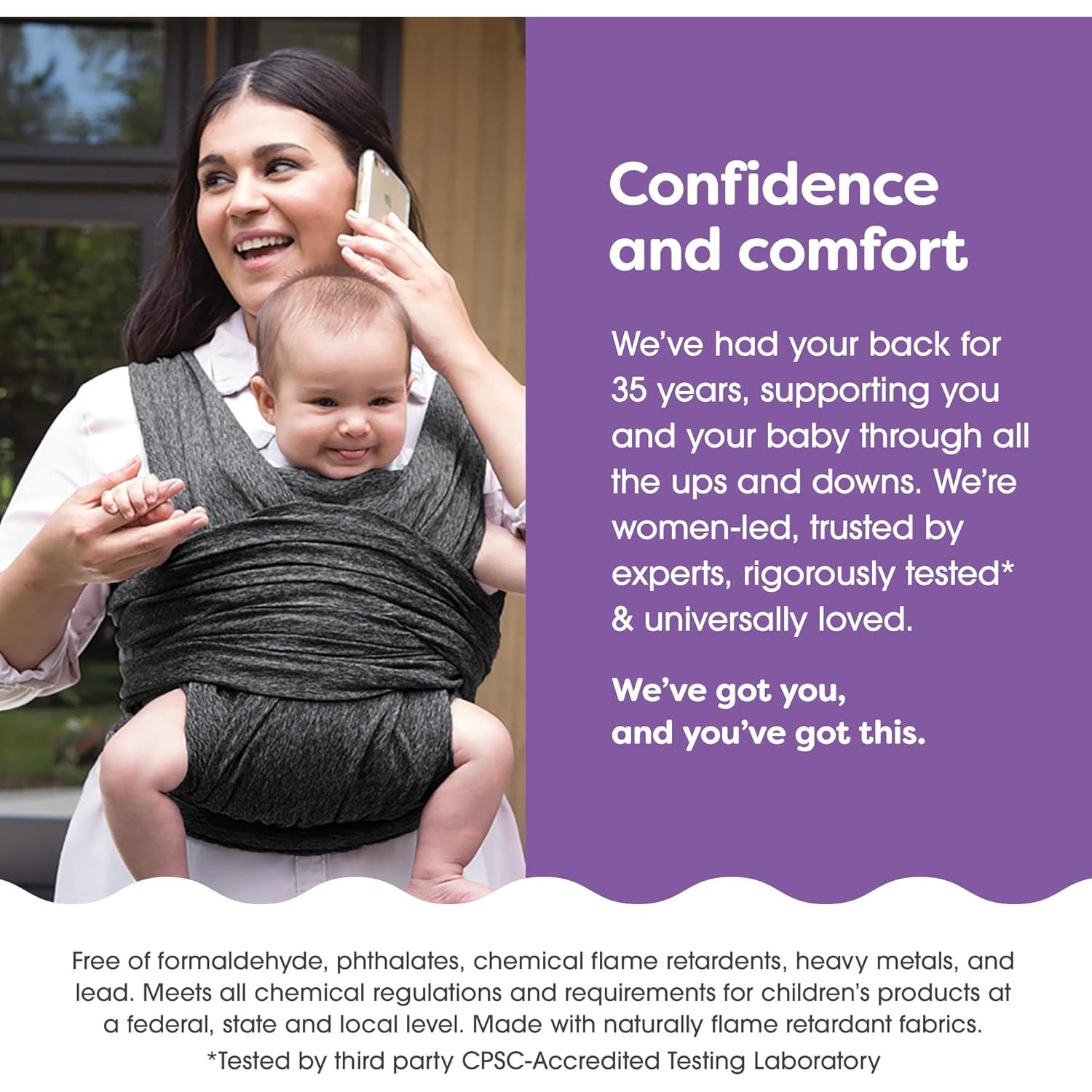 Portabebés Híbrido Boppy ComfyFit Ajustable 3.6-15.9kg Gris