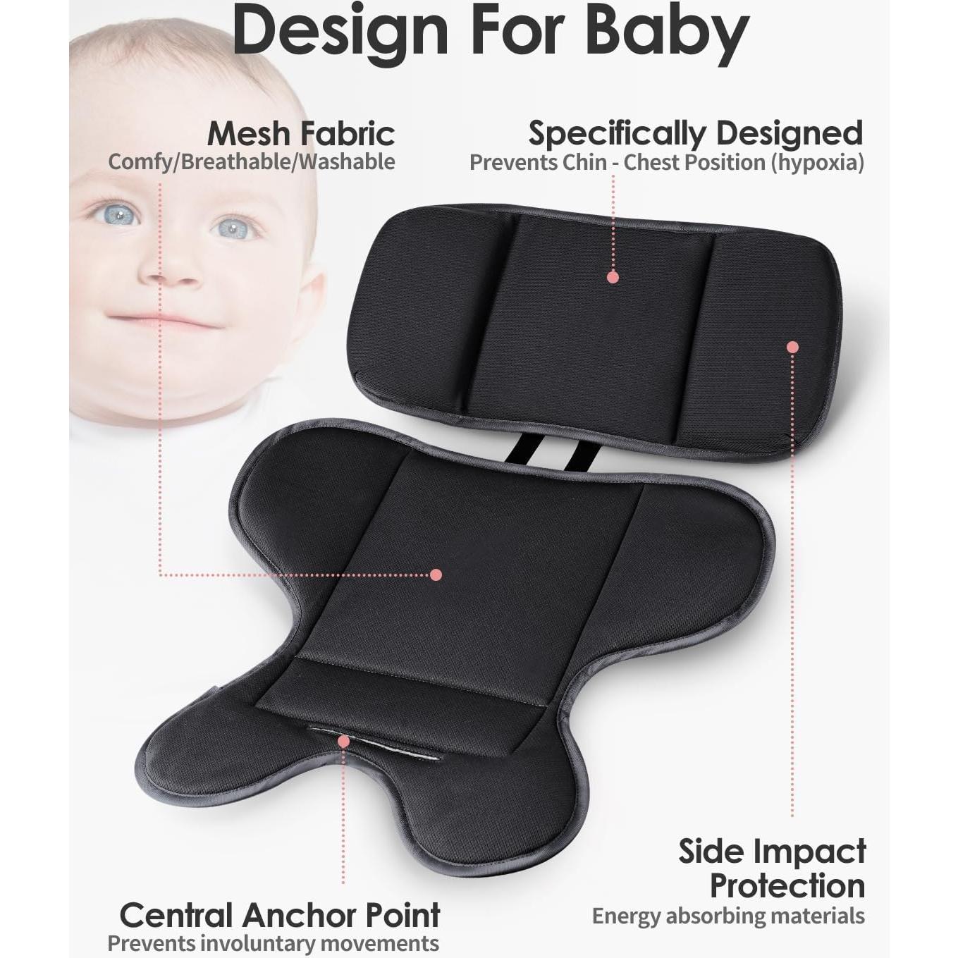 Inserto para Asiento de Auto Bebé CoiiJoii Negro Ergonomico