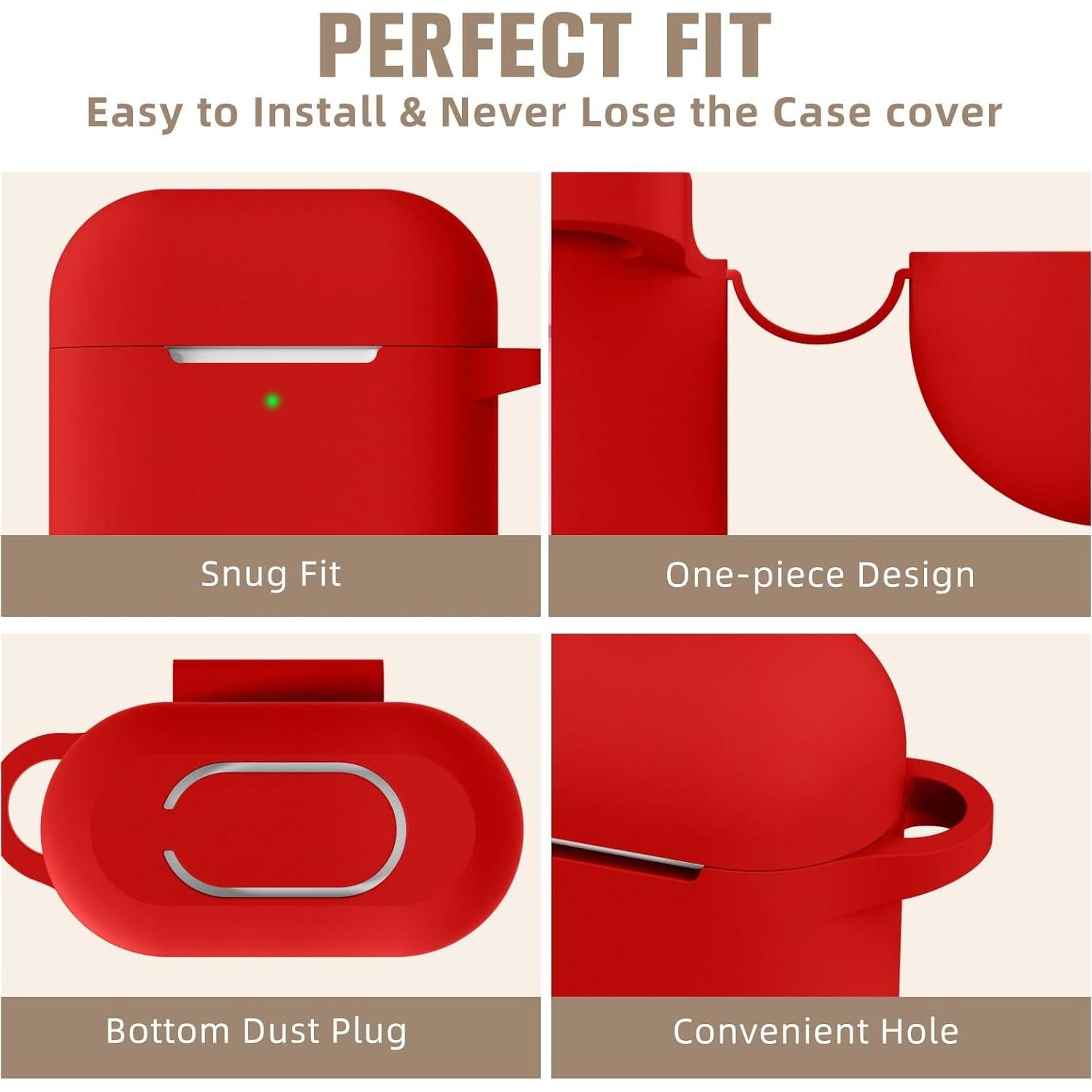 Funda Protectora de Silicona Hamile para AirPods Rojo