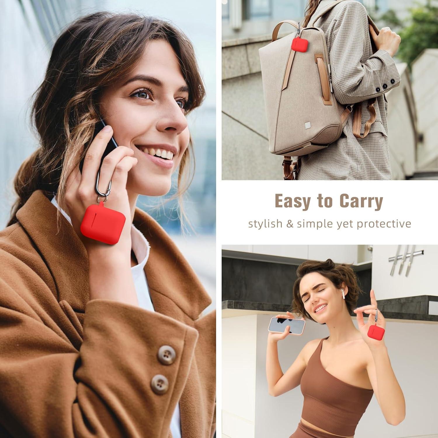 Funda Protectora de Silicona Hamile para AirPods Rojo