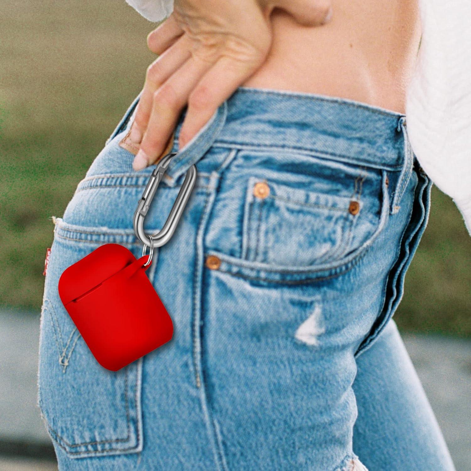 Funda Protectora de Silicona Hamile para AirPods Rojo