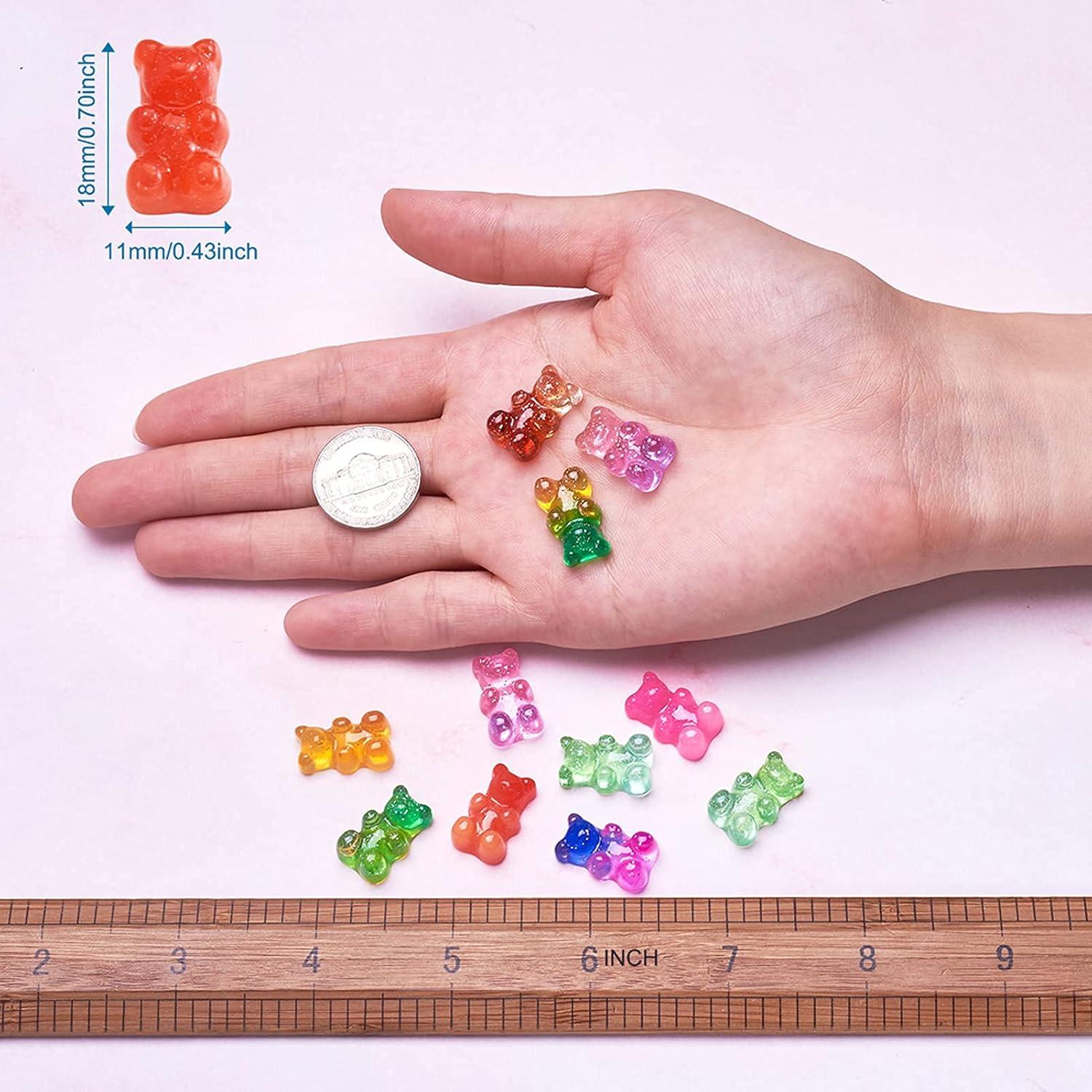 Cabochones de Oso de Goma Coloridos Pandahall 200Pcs 18x11mm