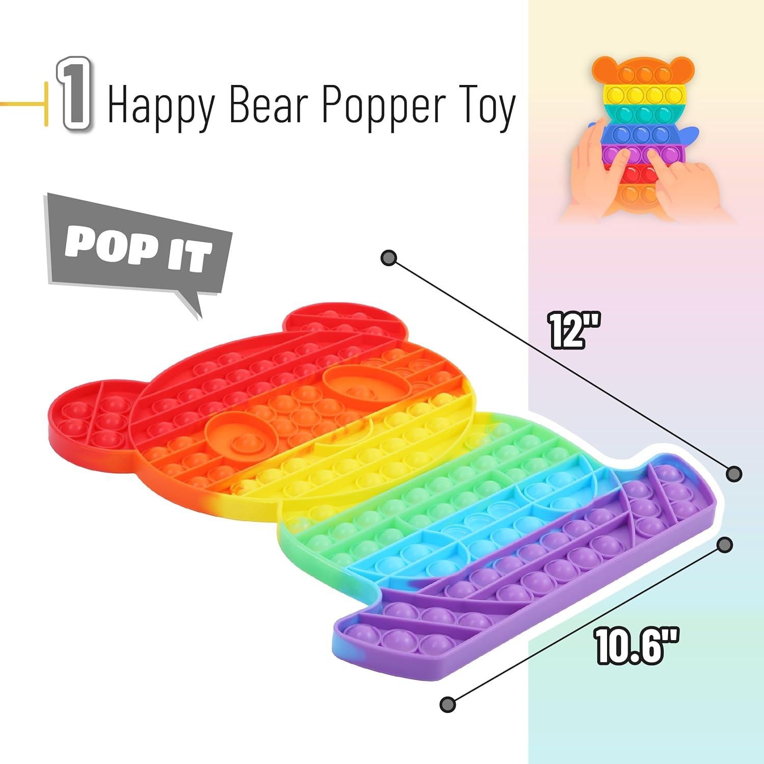 Juguete Popper Fidget Mr. Pen Oso Feliz 30.5x26.9cm