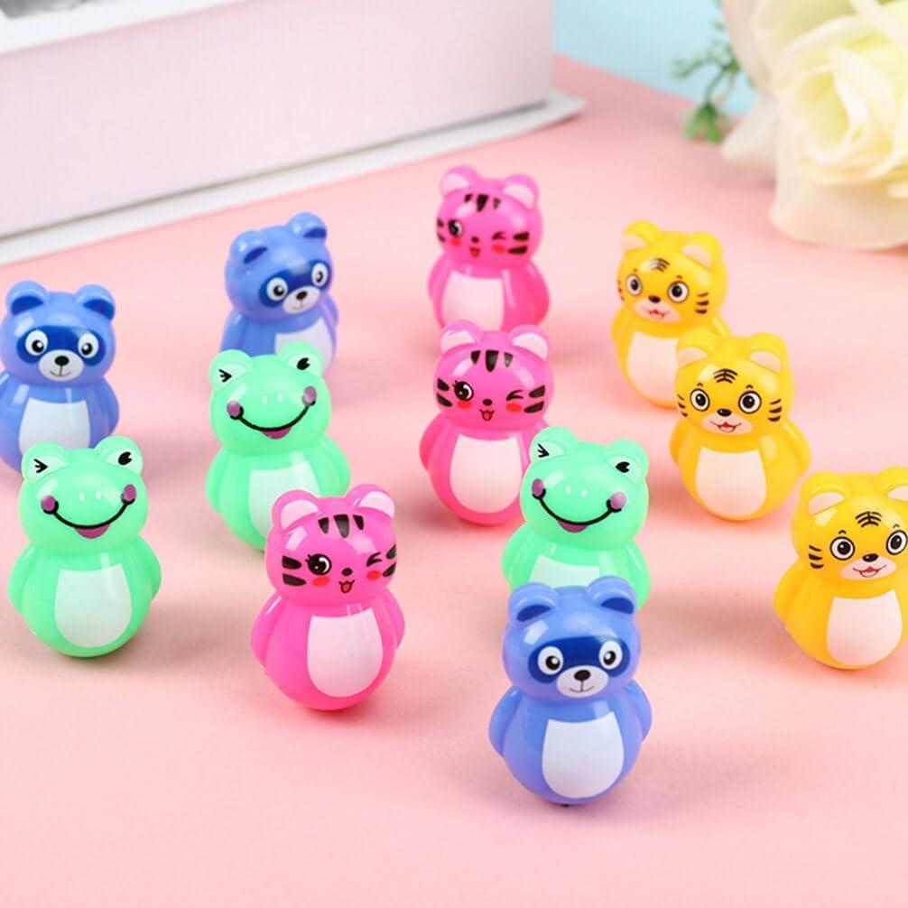 Toyvian 24PCS Mini Tumblers Animales Montessori para Bebé