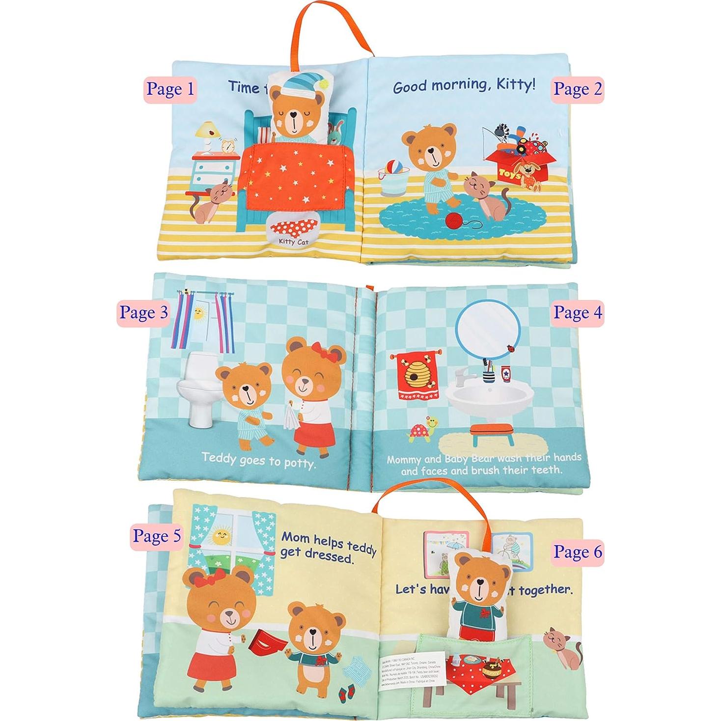 Libro de Tela Suave Bebe Mondo Oso Teddy 0-3 Años