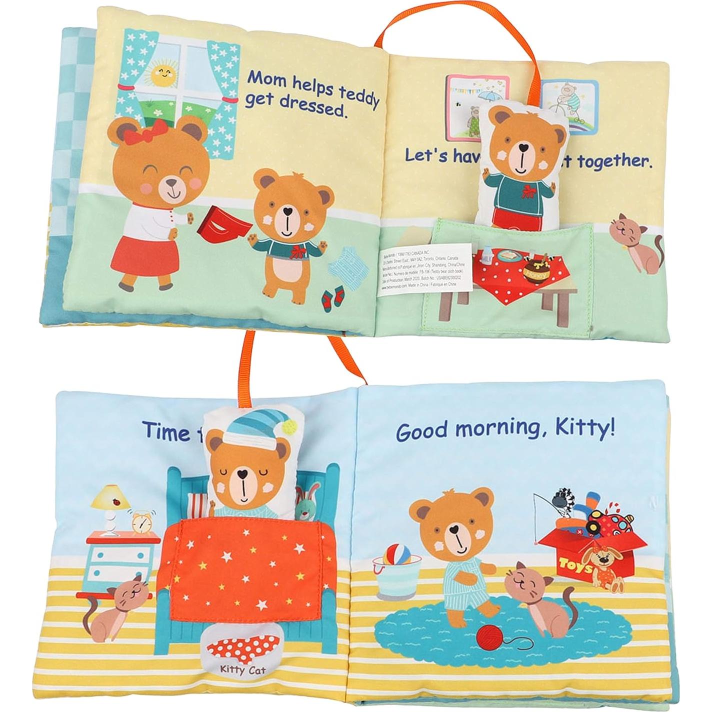 Libro de Tela Suave Bebe Mondo Oso Teddy 0-3 Años