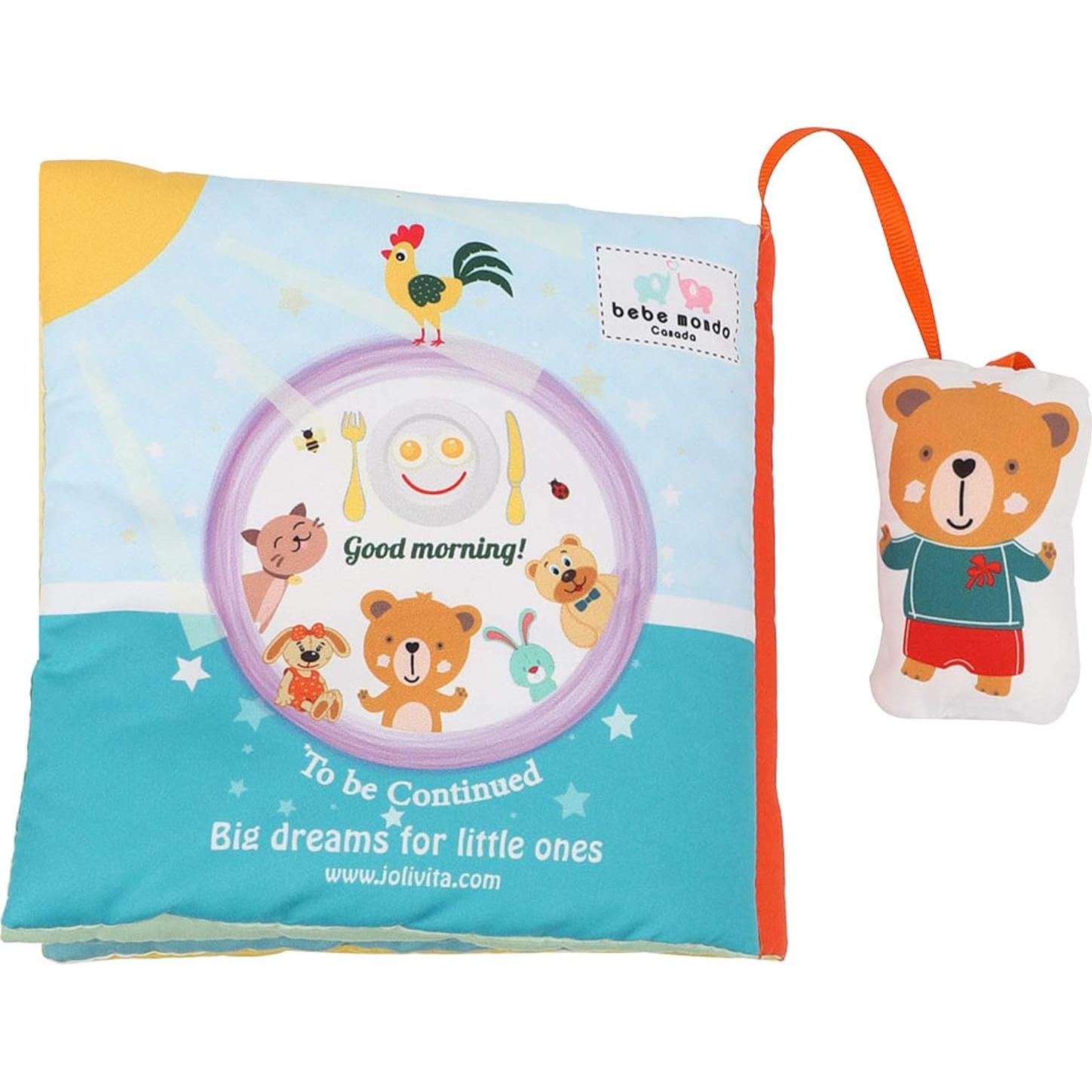Libro de Tela Suave Bebe Mondo Oso Teddy 0-3 Años