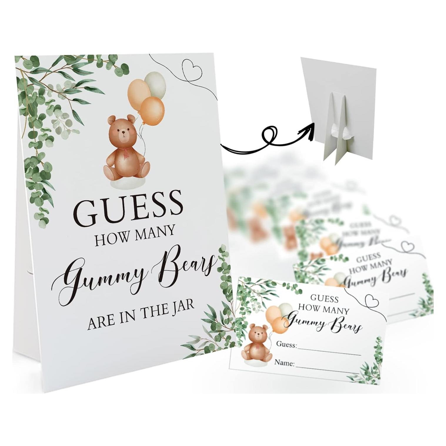 Juego de Adivinanza Ositos de Goma GNATV - 1 Cartel y 50 Tarjetas