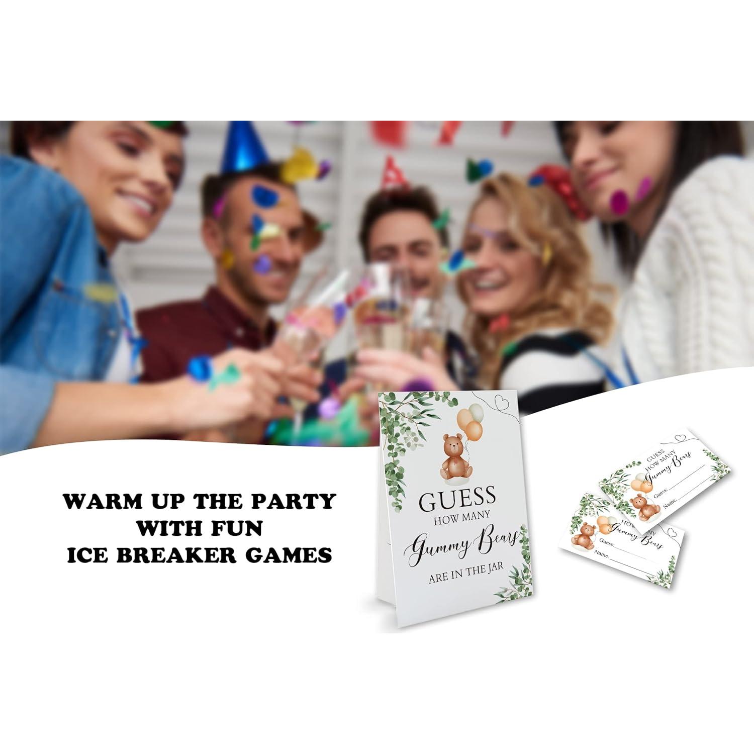 Juego de Adivinanza Ositos de Goma GNATV - 1 Cartel y 50 Tarjetas