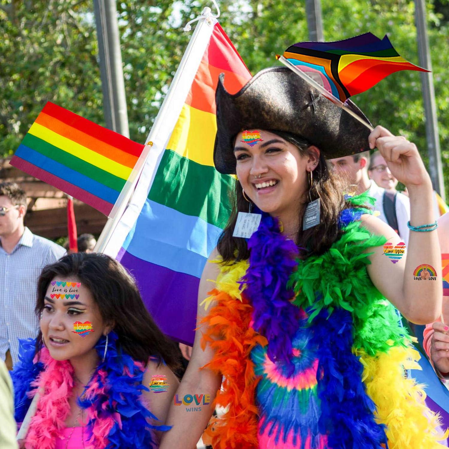 Paquete de Accesorios del Orgullo 27 Piezas Moim - Banderas, Tatuajes y Sellos