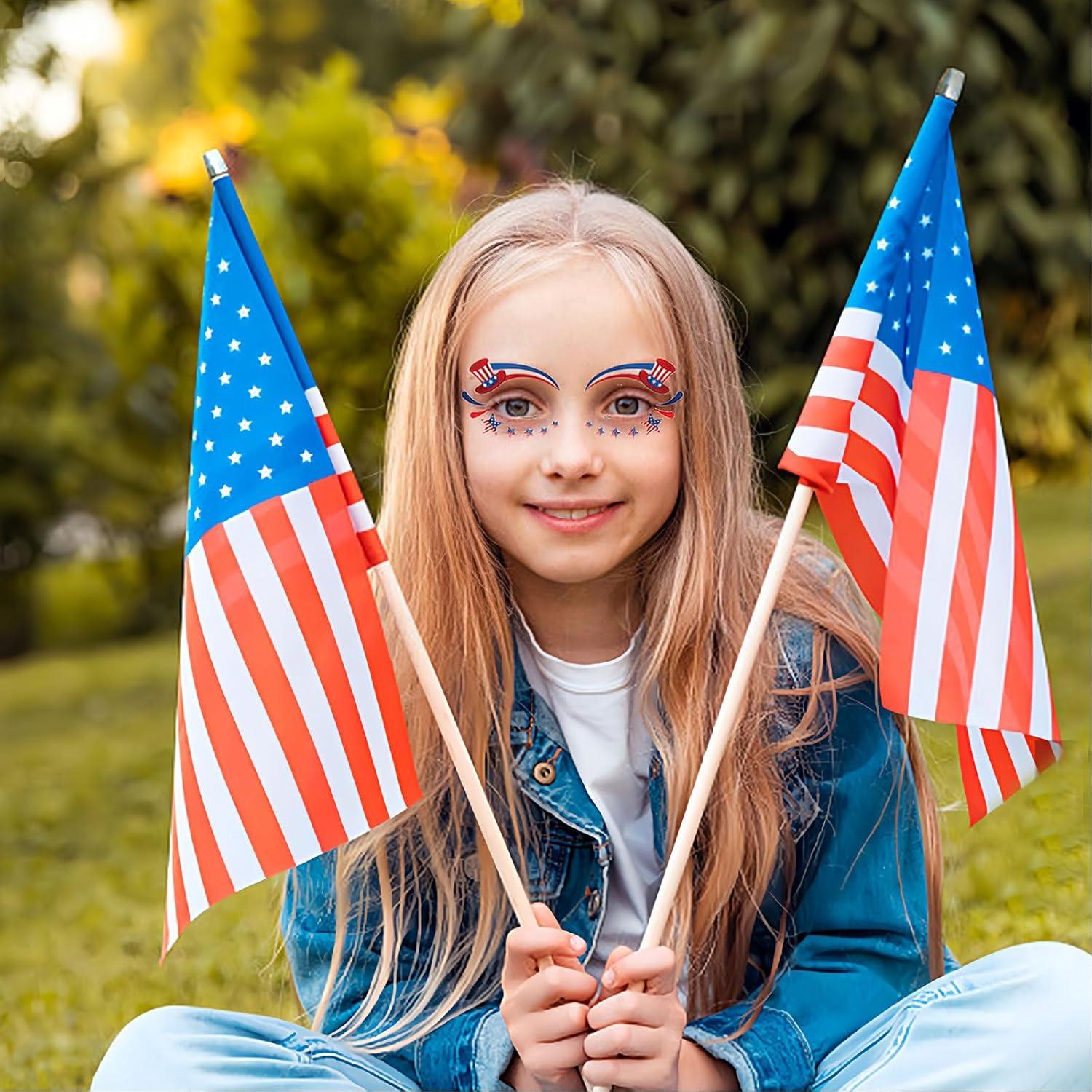 10 Hojas Tatuajes Temporales Patrióticos HIFANMM 4 de Julio