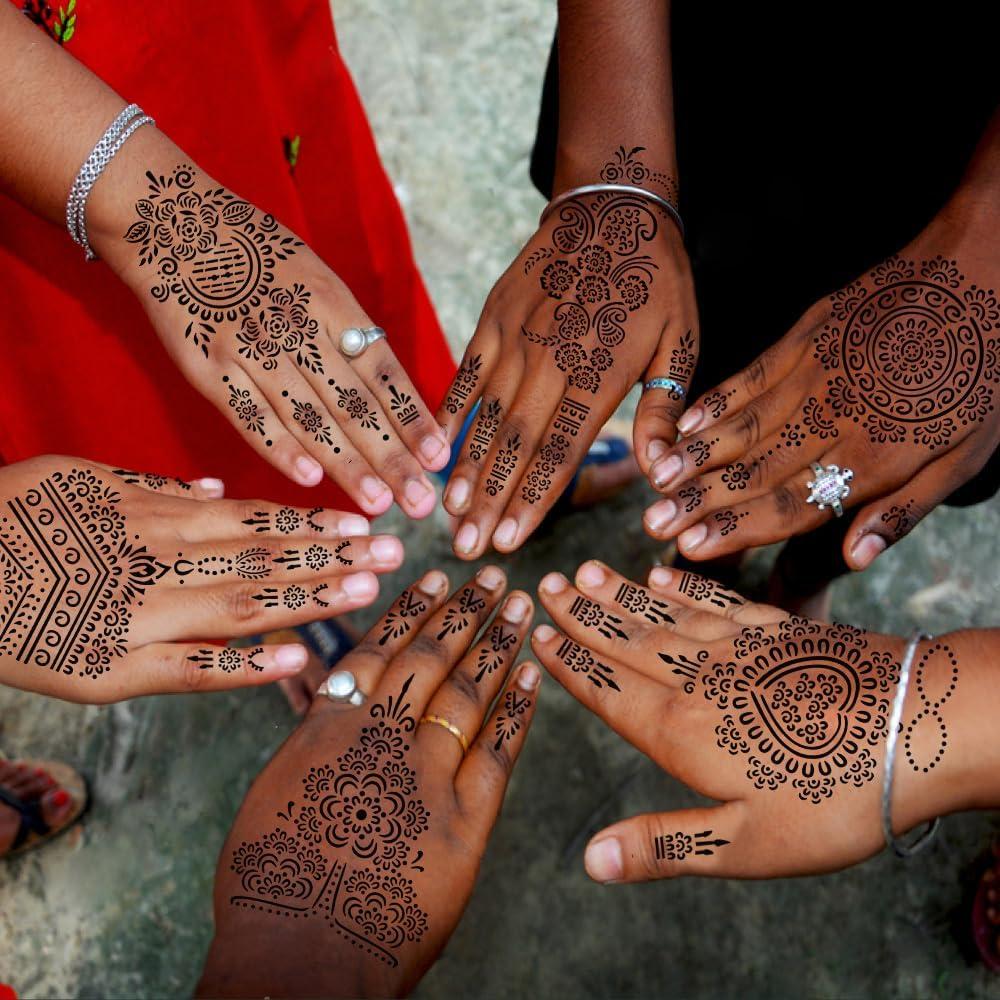 Plantillas de Tatuaje Temporal de Henna JTSDZS - 18 Hojas