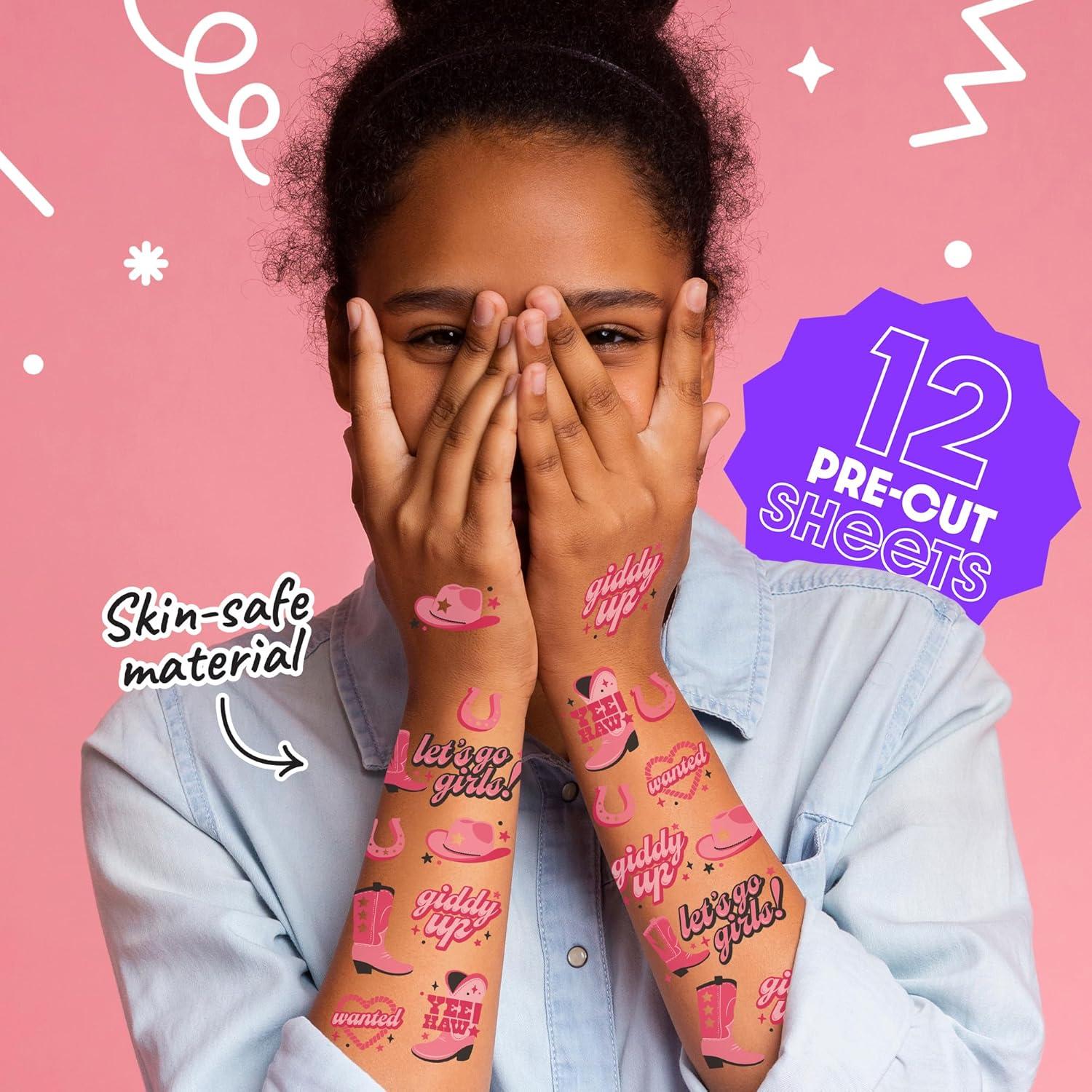 Tatuajes Temporales Vaquera de Rodeo Punto Grande de Felicidad - 12 Hojas