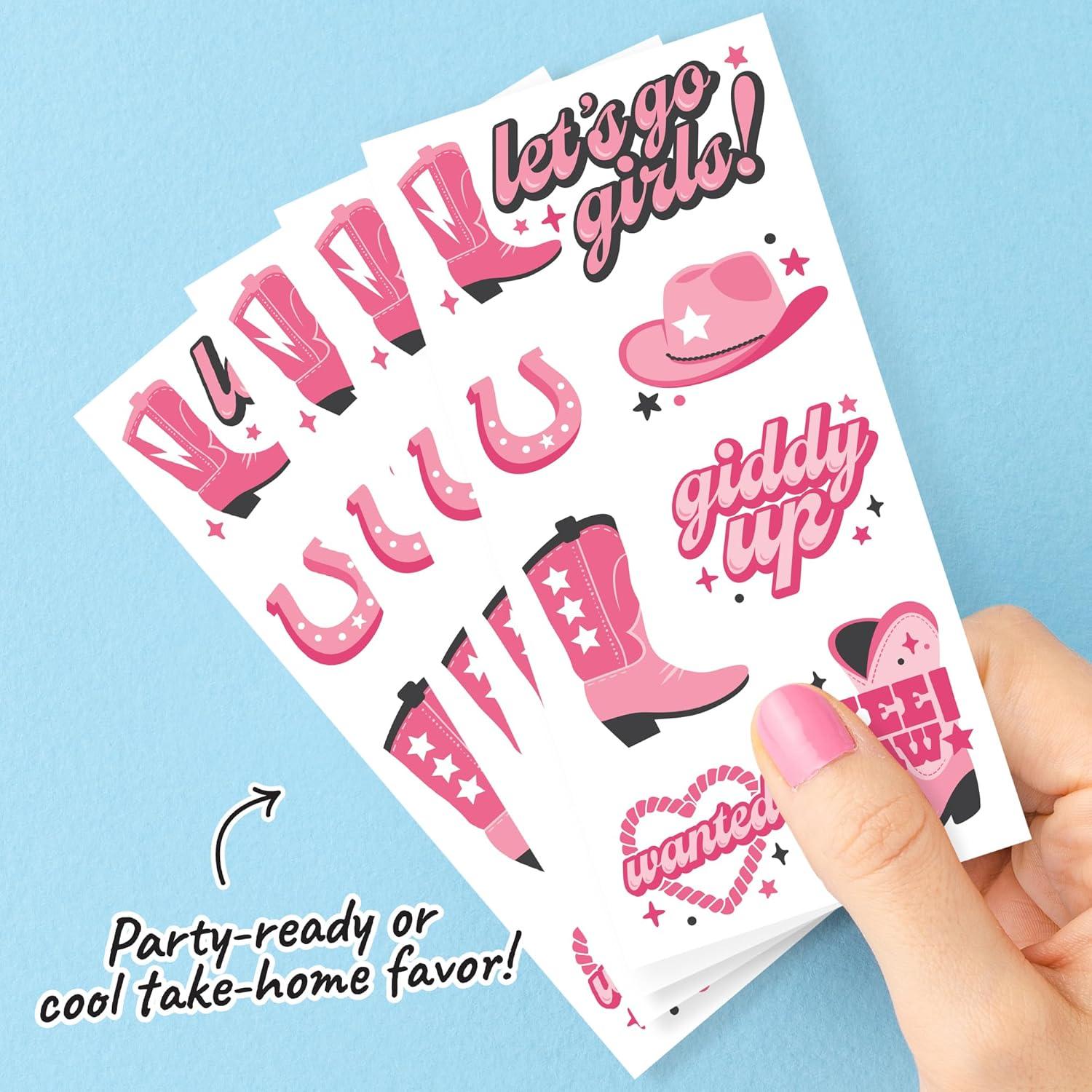 Tatuajes Temporales Vaquera de Rodeo Punto Grande de Felicidad - 12 Hojas