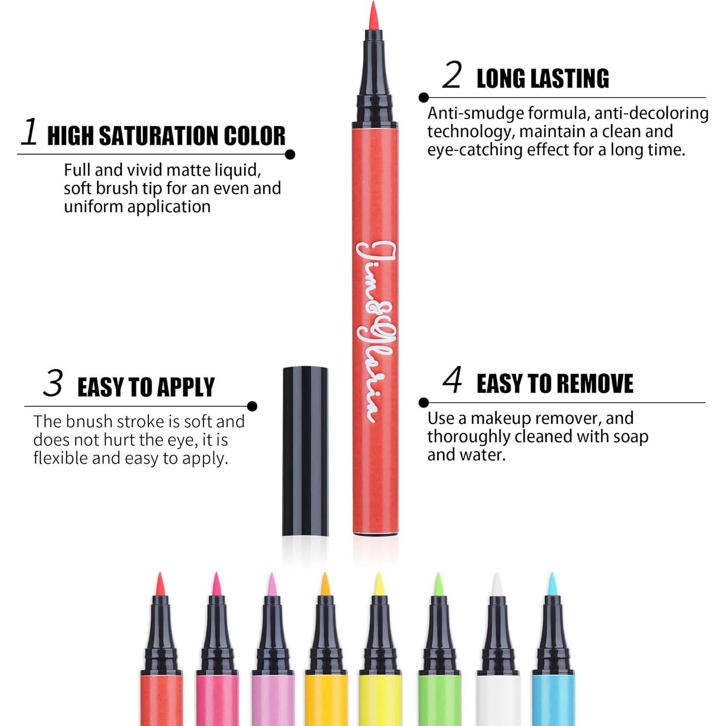 Bolígrafo de Tatuaje Temporal Resistente al Agua Jim&Gloria - 12 Colores