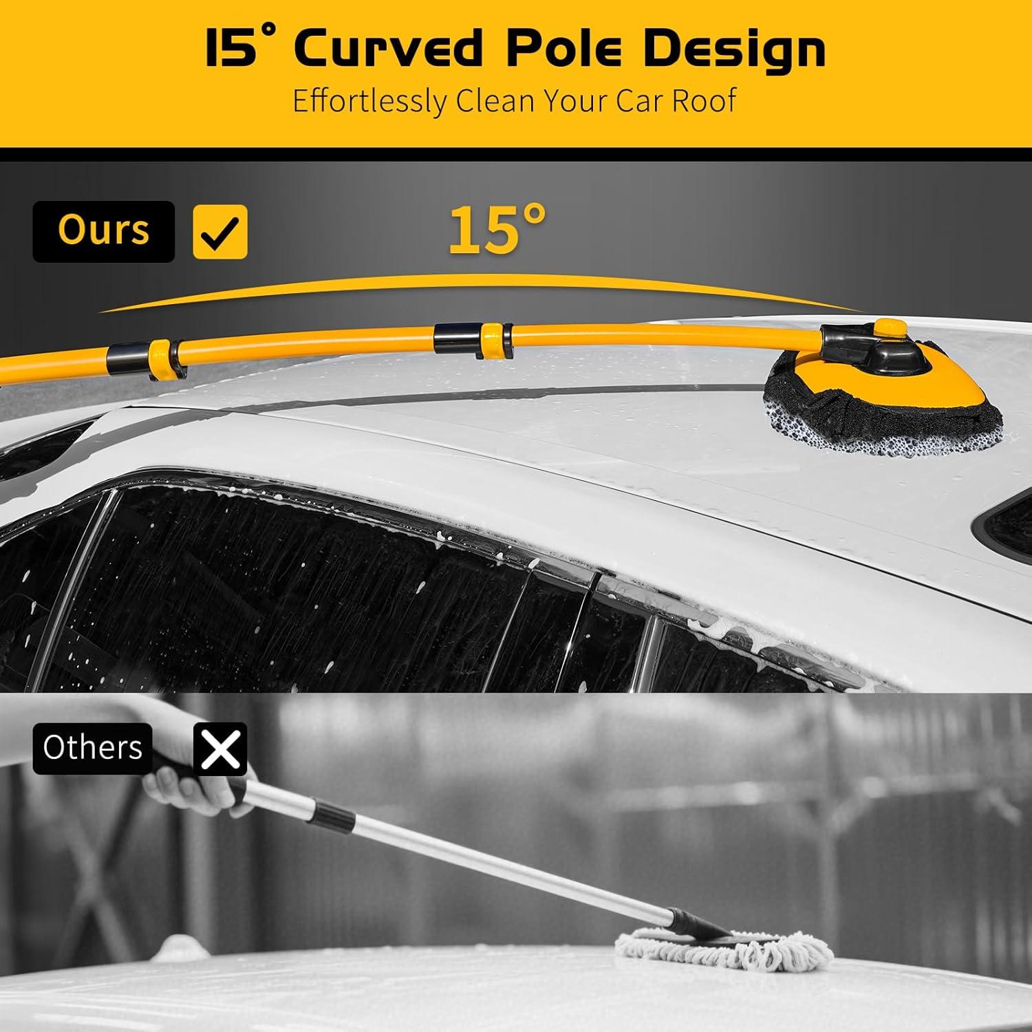 Cepillo de Lavado de Coche Ordenado con Mango Extensible 109 cm