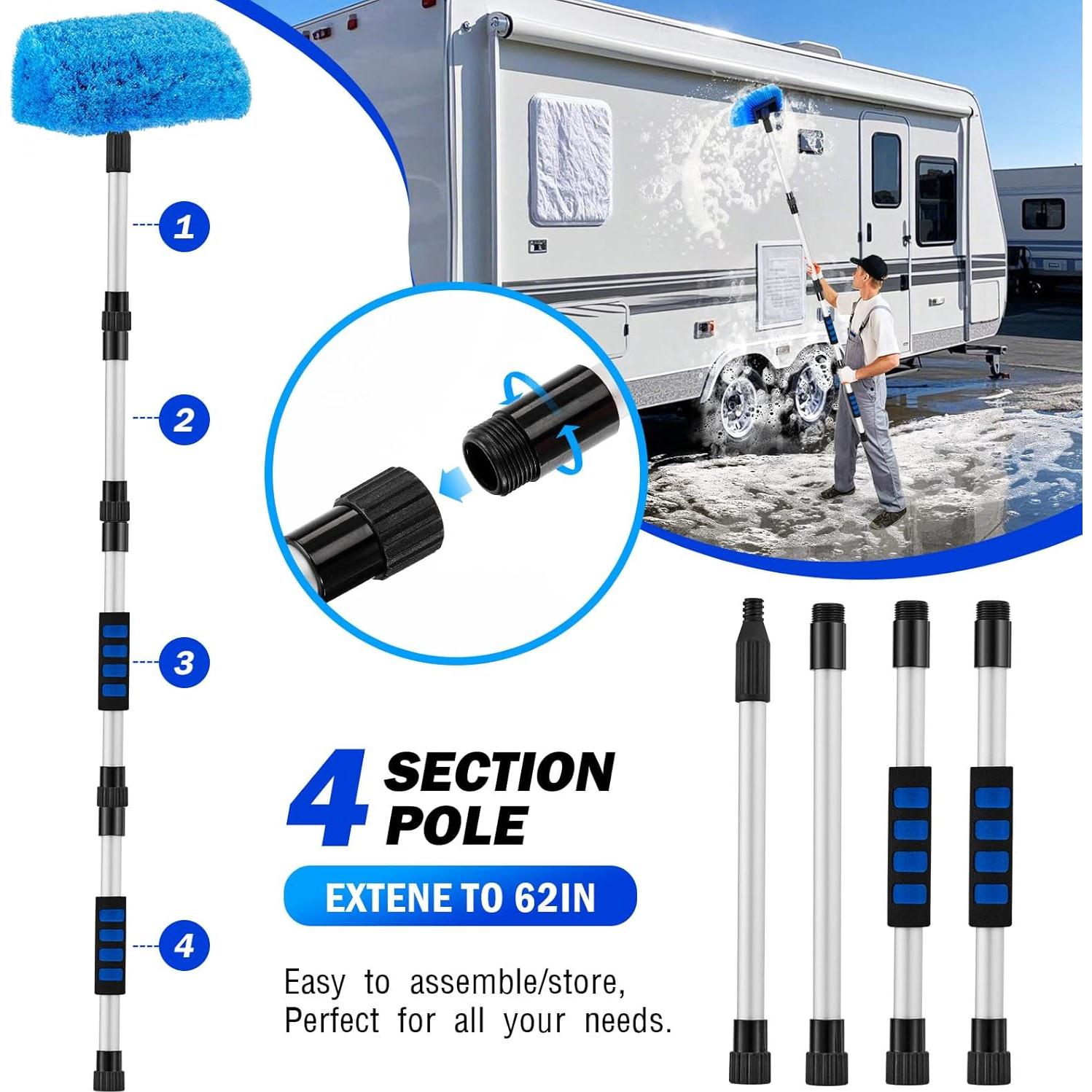 Kit de Limpieza de Autos Farafox 7 Piezas con Cepillo Extensible 157 cm