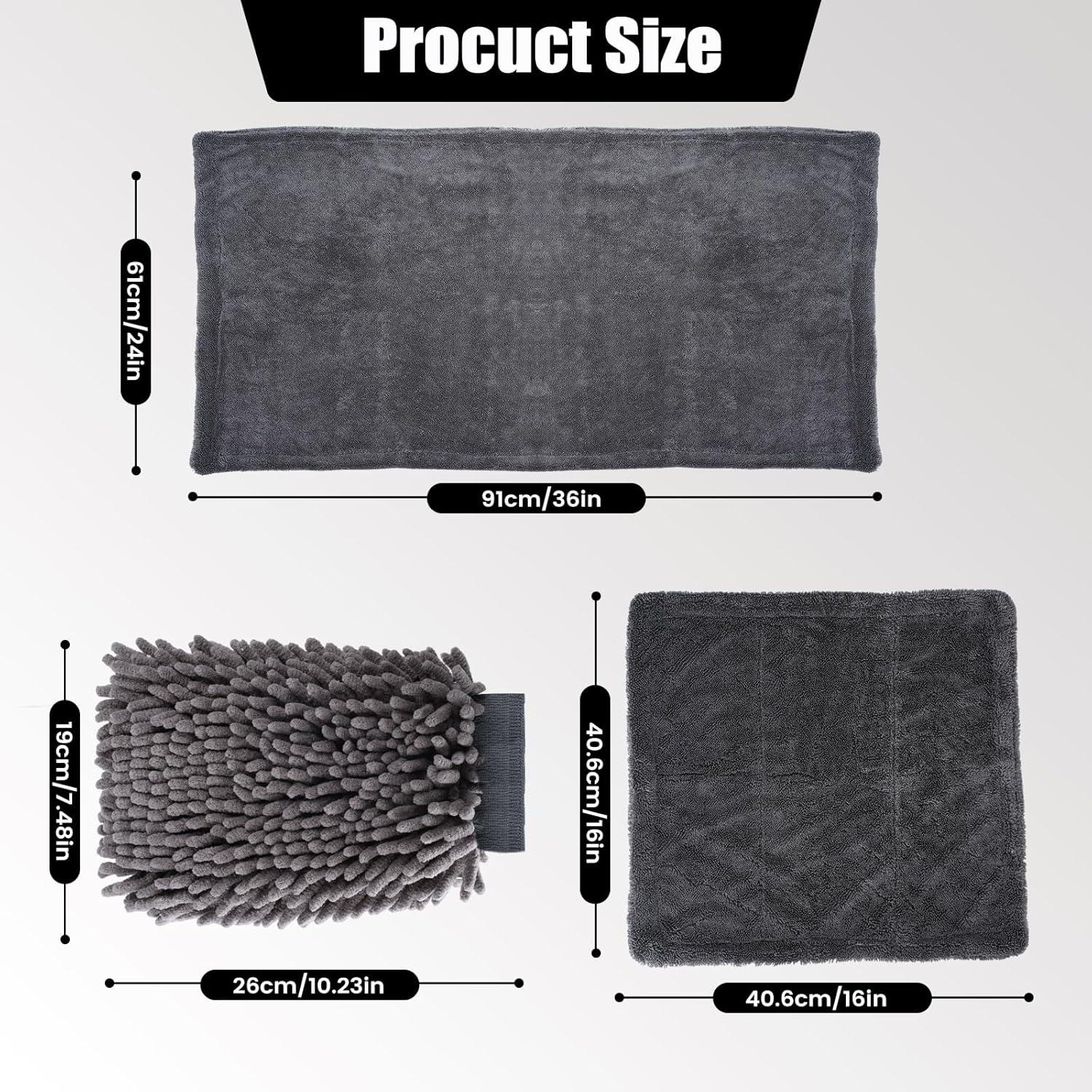 Kit de 2 Toallas de Microfibra TTRCB 1300 GSM Ultra Absorbentes