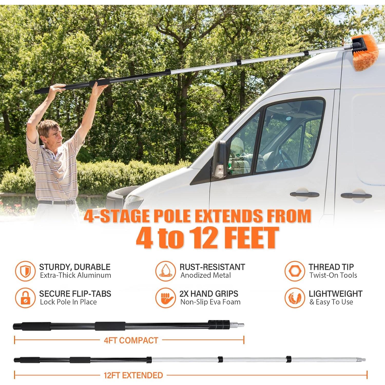 Kit de Limpieza de Autos ARTIPOLY con Poste de 3.66m