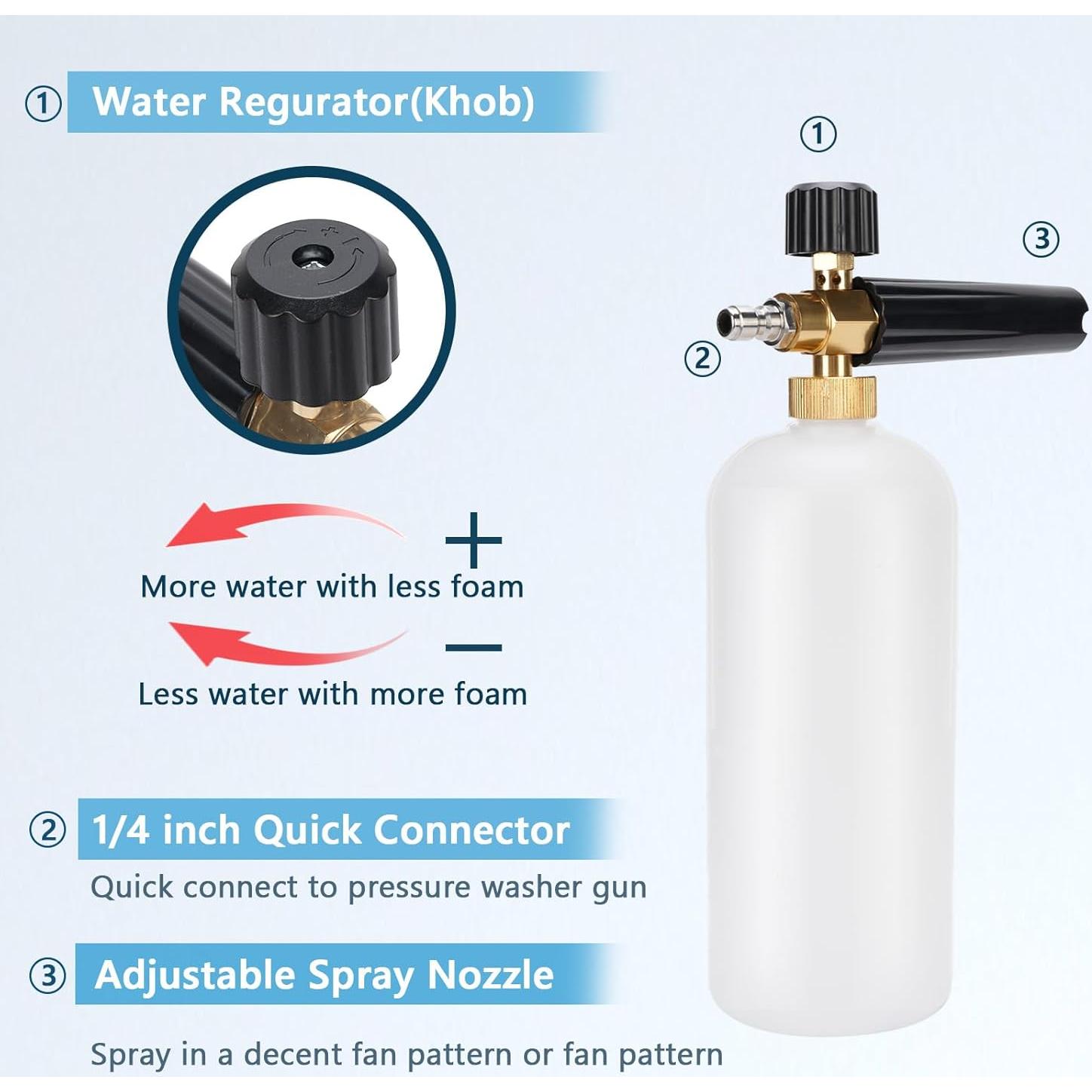 Cañón de Espuma ZEMBSOYA para Lavadora a Presión 2175psi