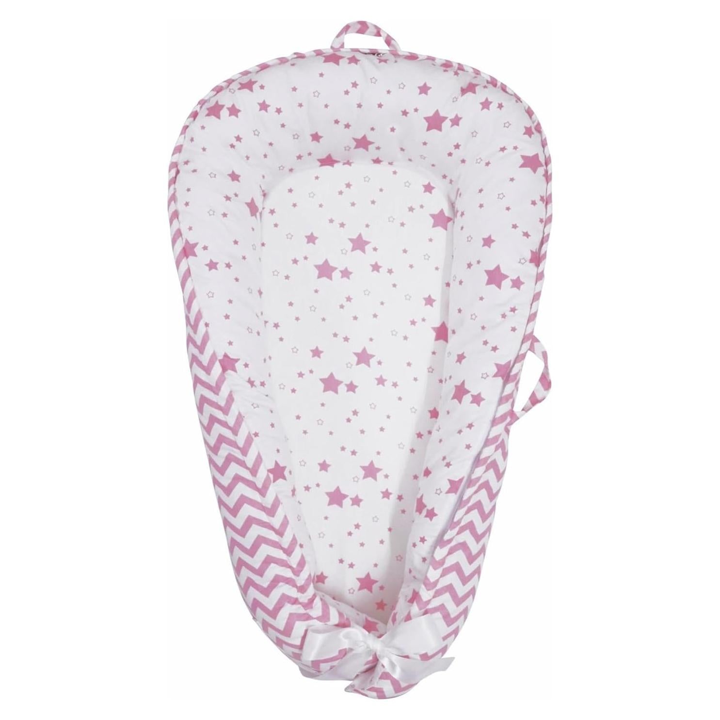 Cojín Reversible para Bebé Aila+Aiden Algodón Orgánico Rosa