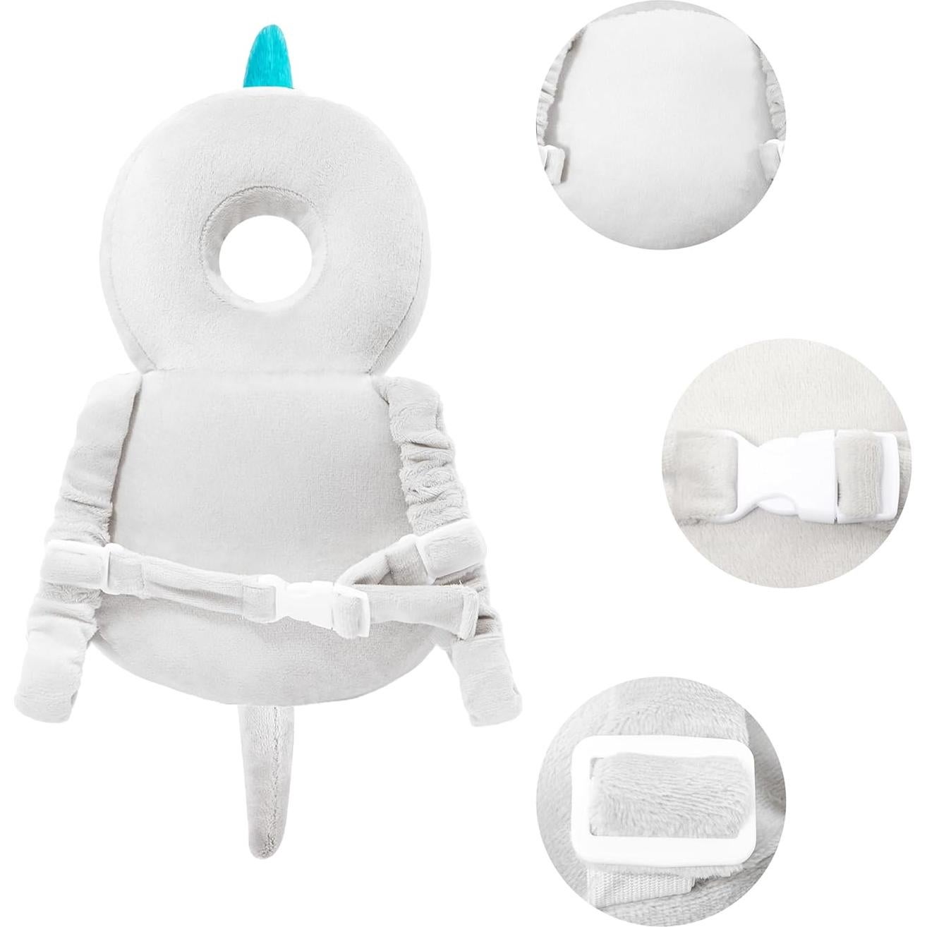 Protector de Espalda para Bebés BW001 Dinosaurio Gris Ajustable