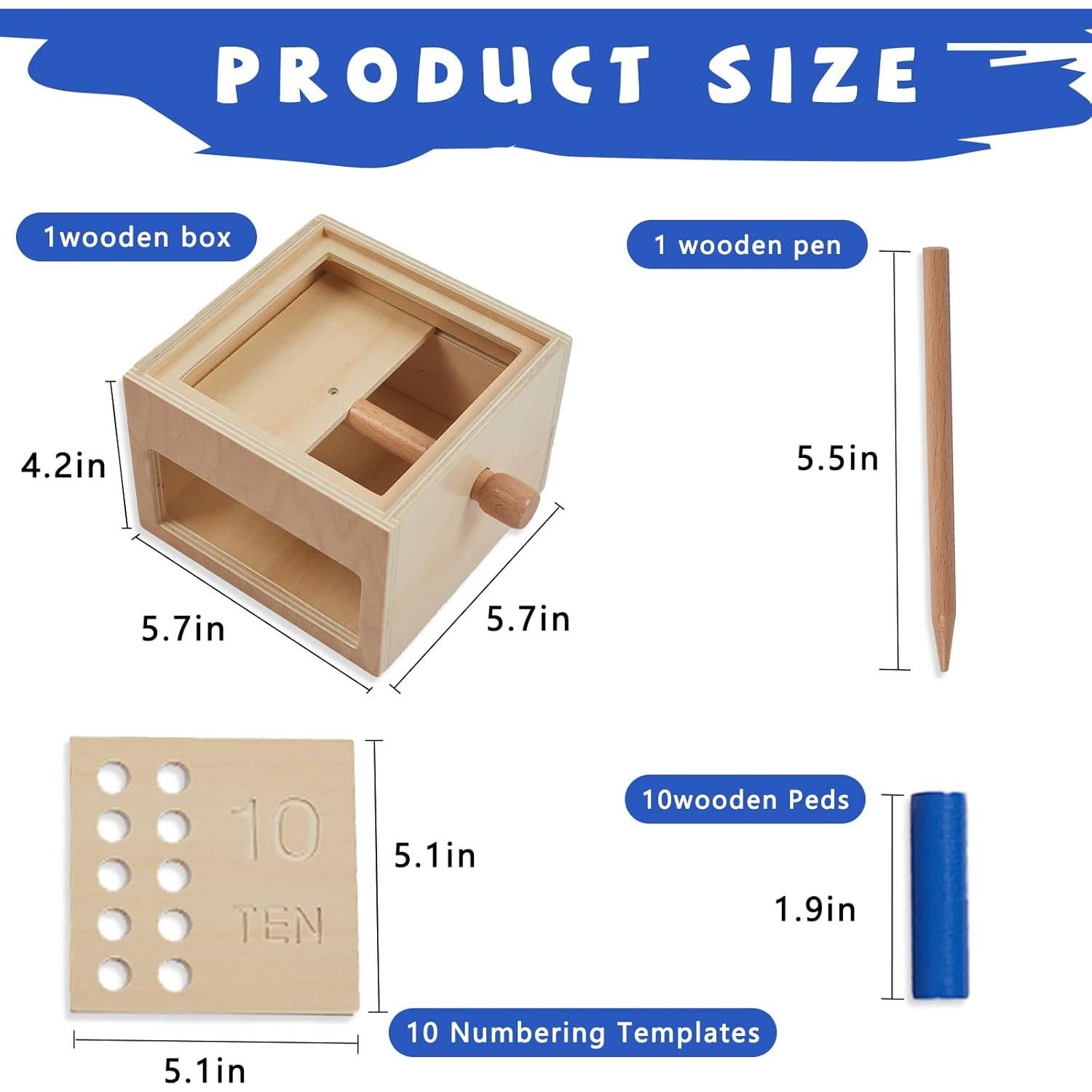Caja de Tablero de Contar Montessori de Madera - Juguete Educativo