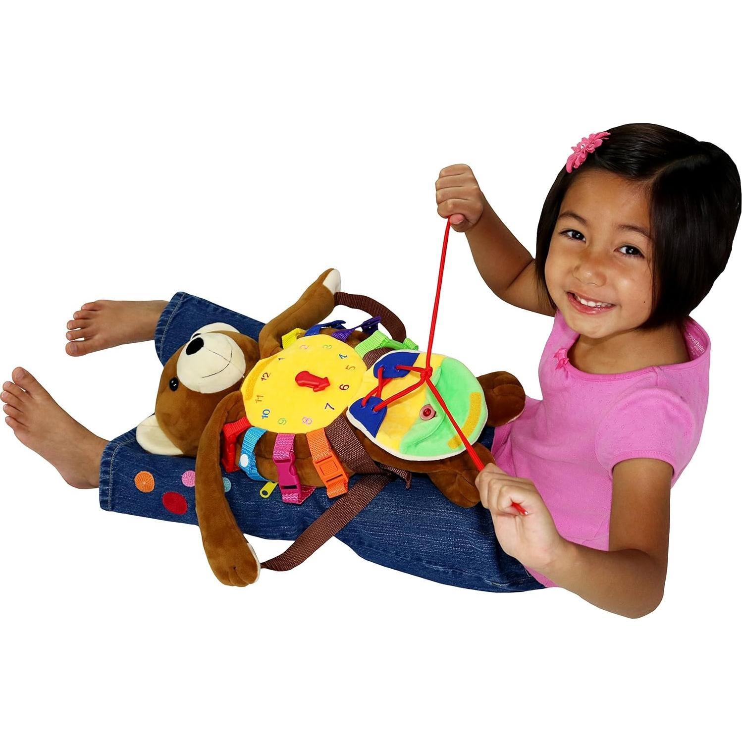 Mochila de Peluche Oso Billy Buckle Toys - Juguete Educativo