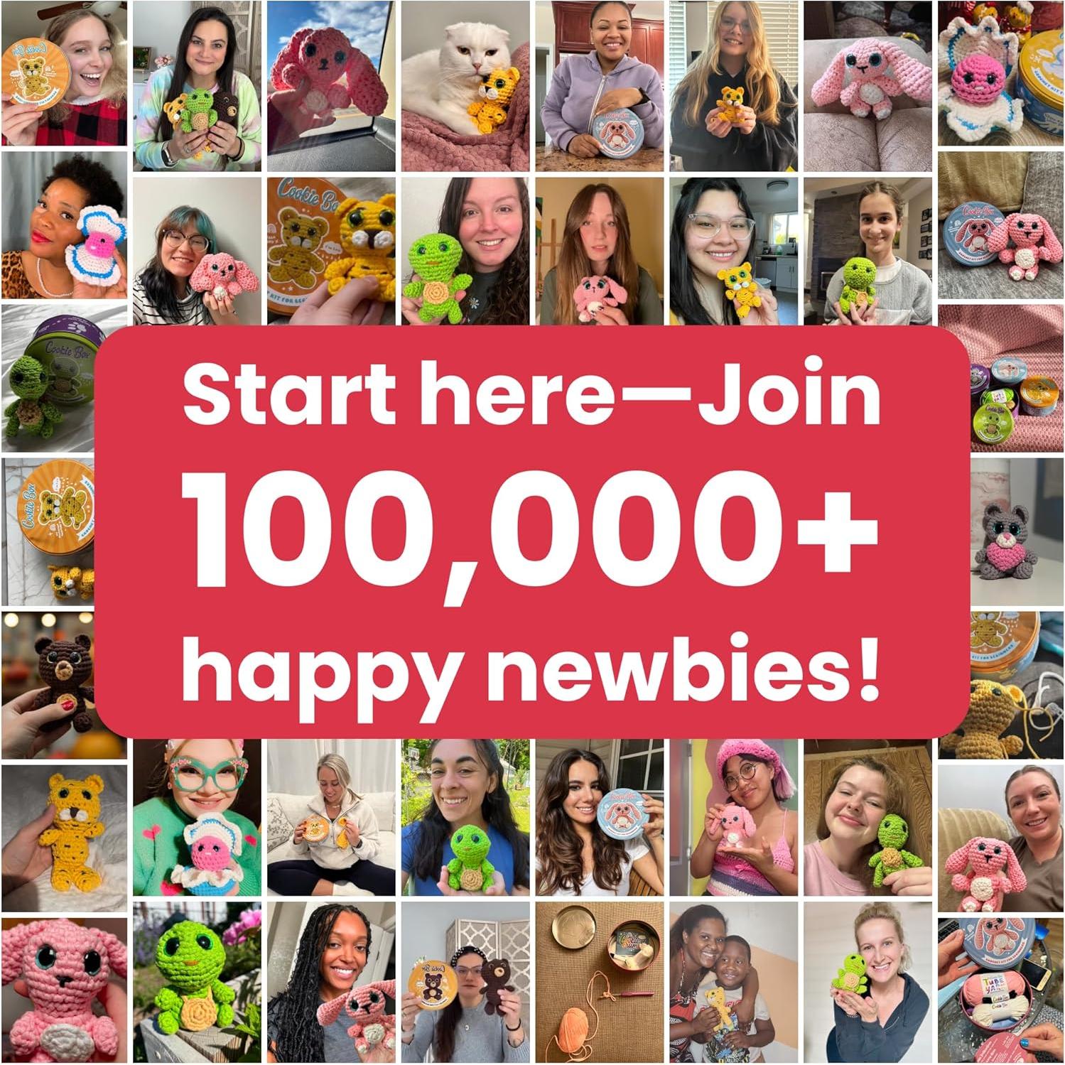 Kit de Crochet Cookie Box Oso Charlie - Hilo para Principiantes