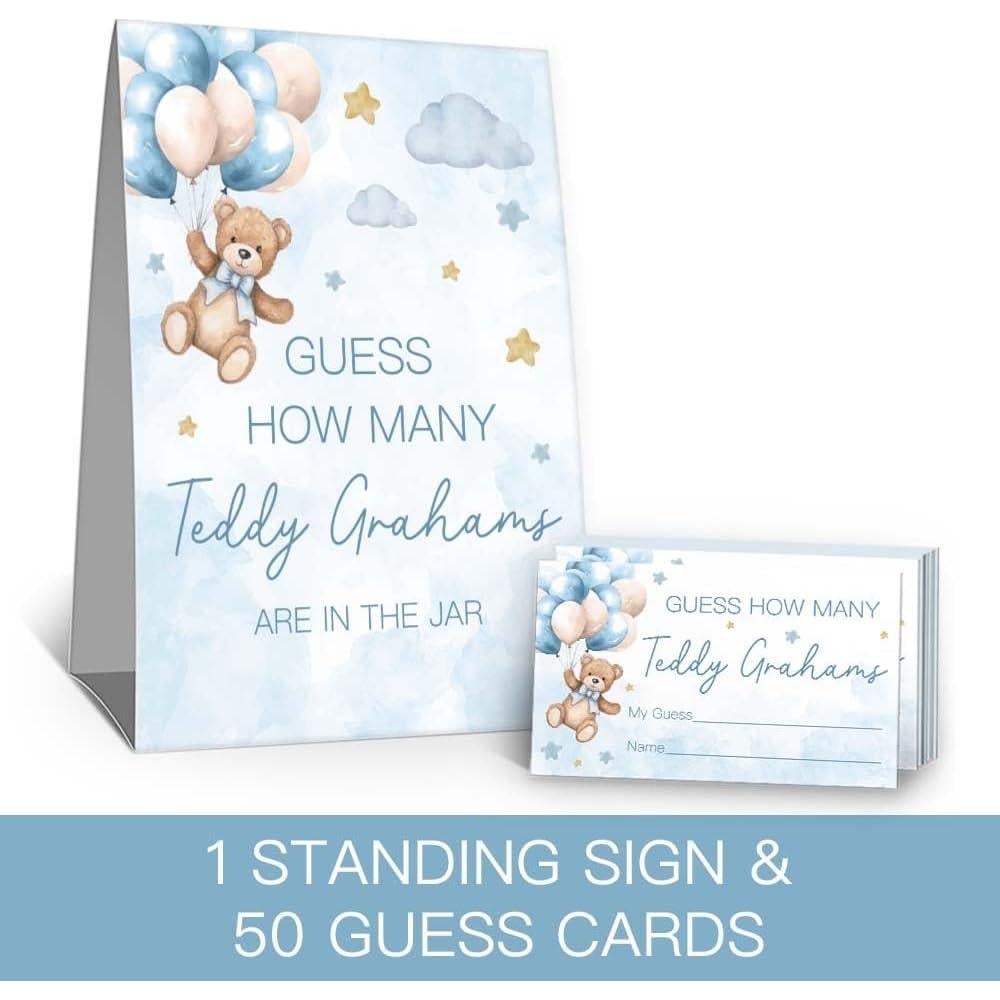 Juego Adivina Cuántos Osos Puouoonyi - 1 Cartel y 50 Tarjetas