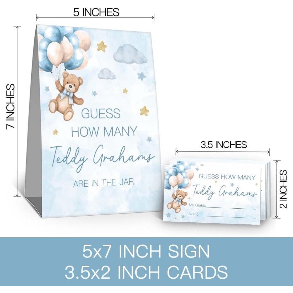 Juego Adivina Cuántos Osos Puouoonyi - 1 Cartel y 50 Tarjetas